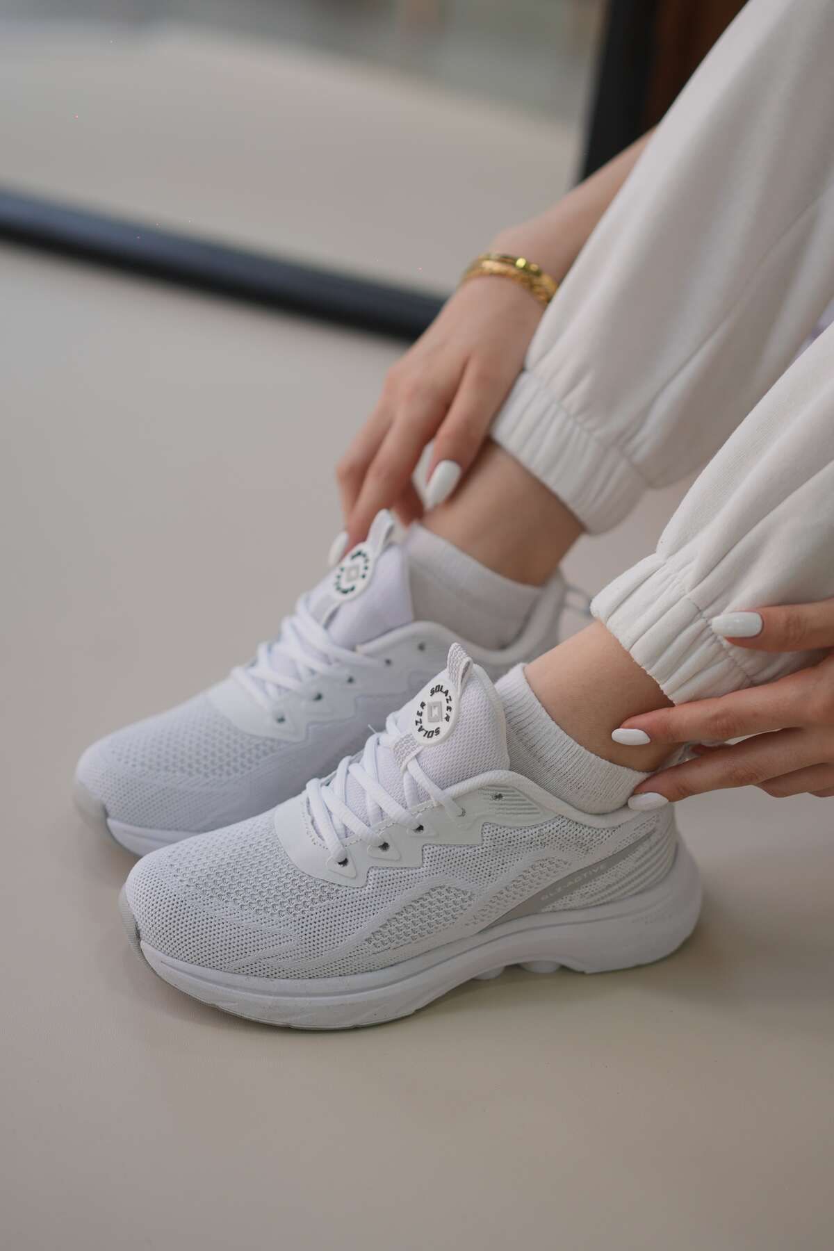 SOLAZER Kadın Beyaz Sneaker Günlük Rahat Spor Ayakkabı 043