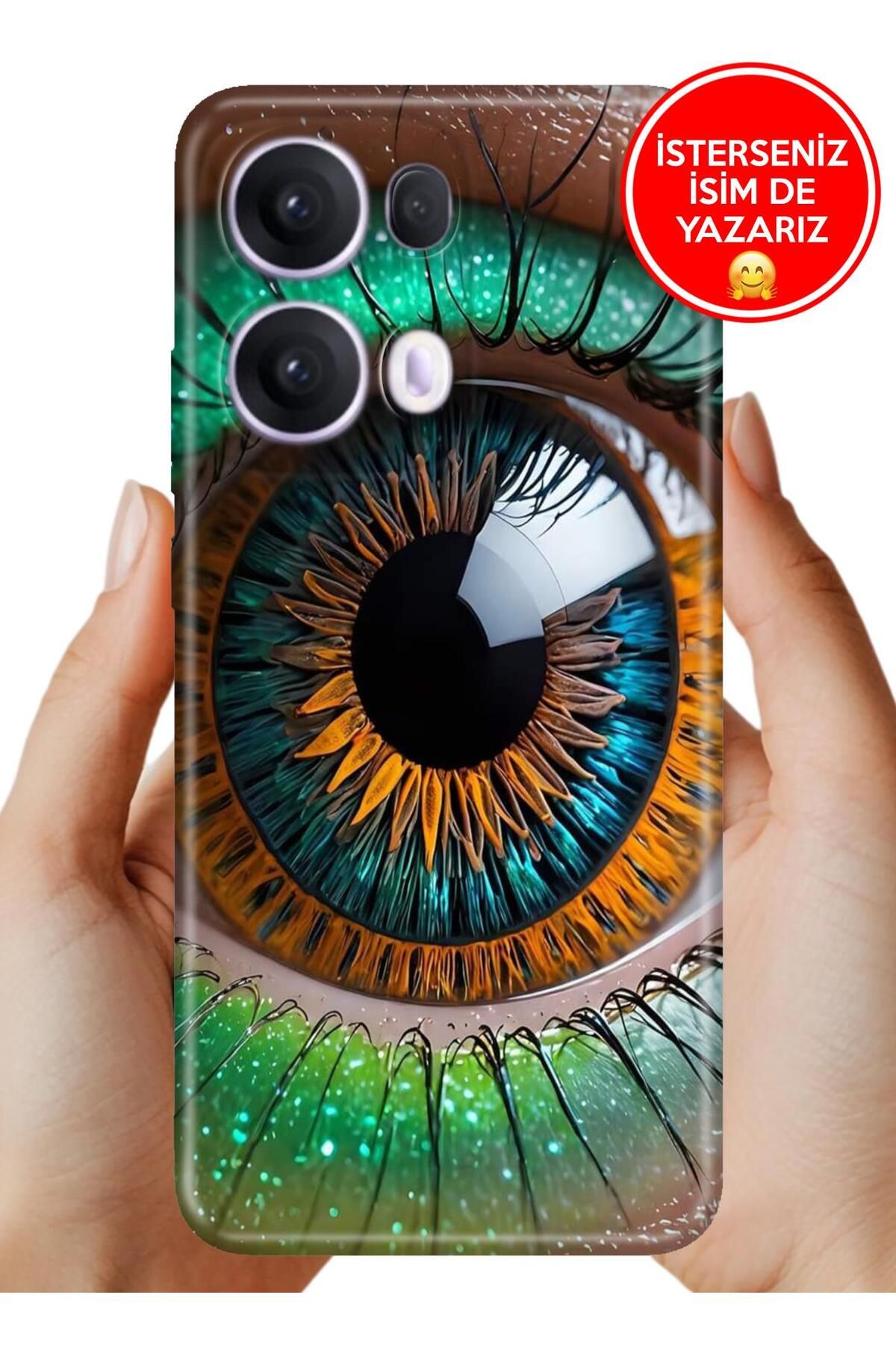 OPPO Reno 13 Pro Kılıf Oppo Reno 13 Pro A Kalite Baskılı Art Silikon Nadir Göz