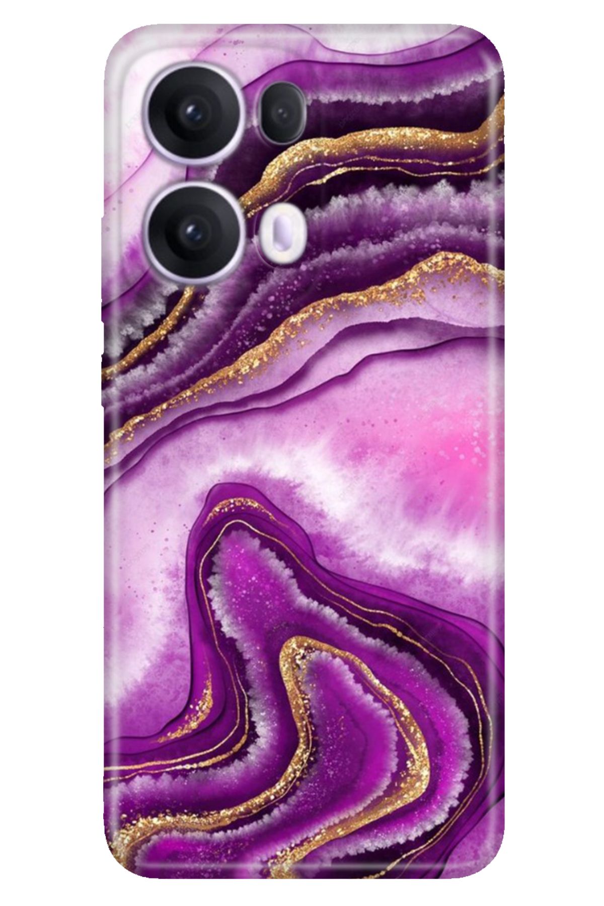 OPPO Reno 13 Pro Oppo Kılıf Tema Art Desenli Baskılı Silikon Pembe Ametist