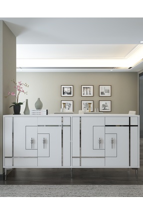 cantek dizayn SİMGECT (KX180) KONSOL BEYAZ-GÜMÜŞ