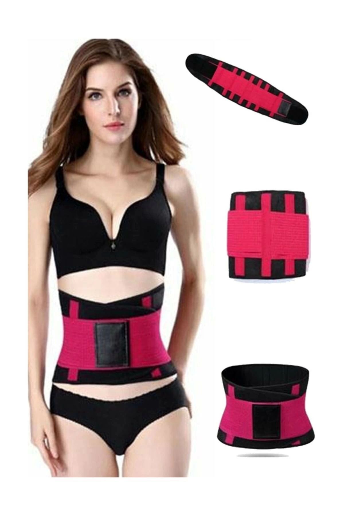 KAKTÜS JACK Hot Belt Termal Sauna Kemer Unisex Terletme Korsesi (pembe-siyah)