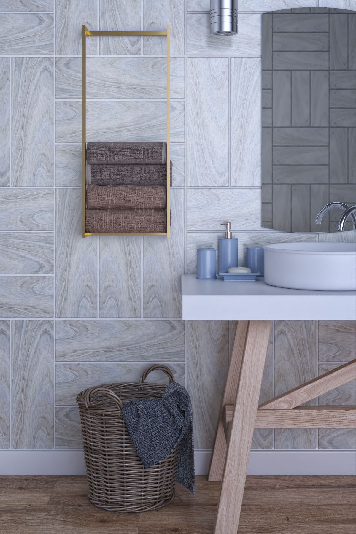 lyla concept Tulipa Metal Duvara Monte Uzun Havlu Rafı | Şık ve Fonksiyonel Havlu Organizeri