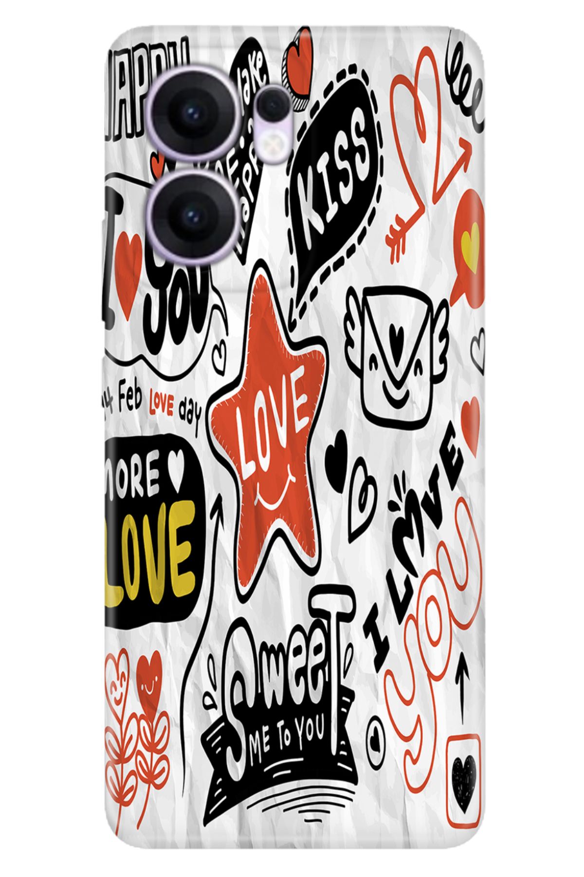 OPPO Reno 13F 5G Kılıf Tema Art Desenli Baskılı Silikon Love