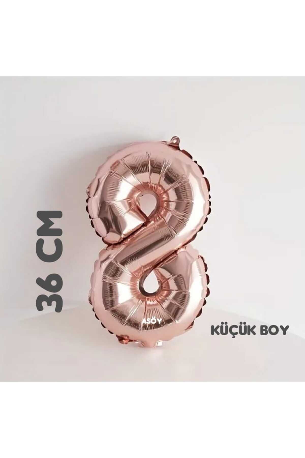 asöy 8 Folyo Balon 8 Rakam Balon 36 Cm Küçük Boy Rosegold Renk 8 Yaş Balonu Doğum Günü Parti Malzemeleri