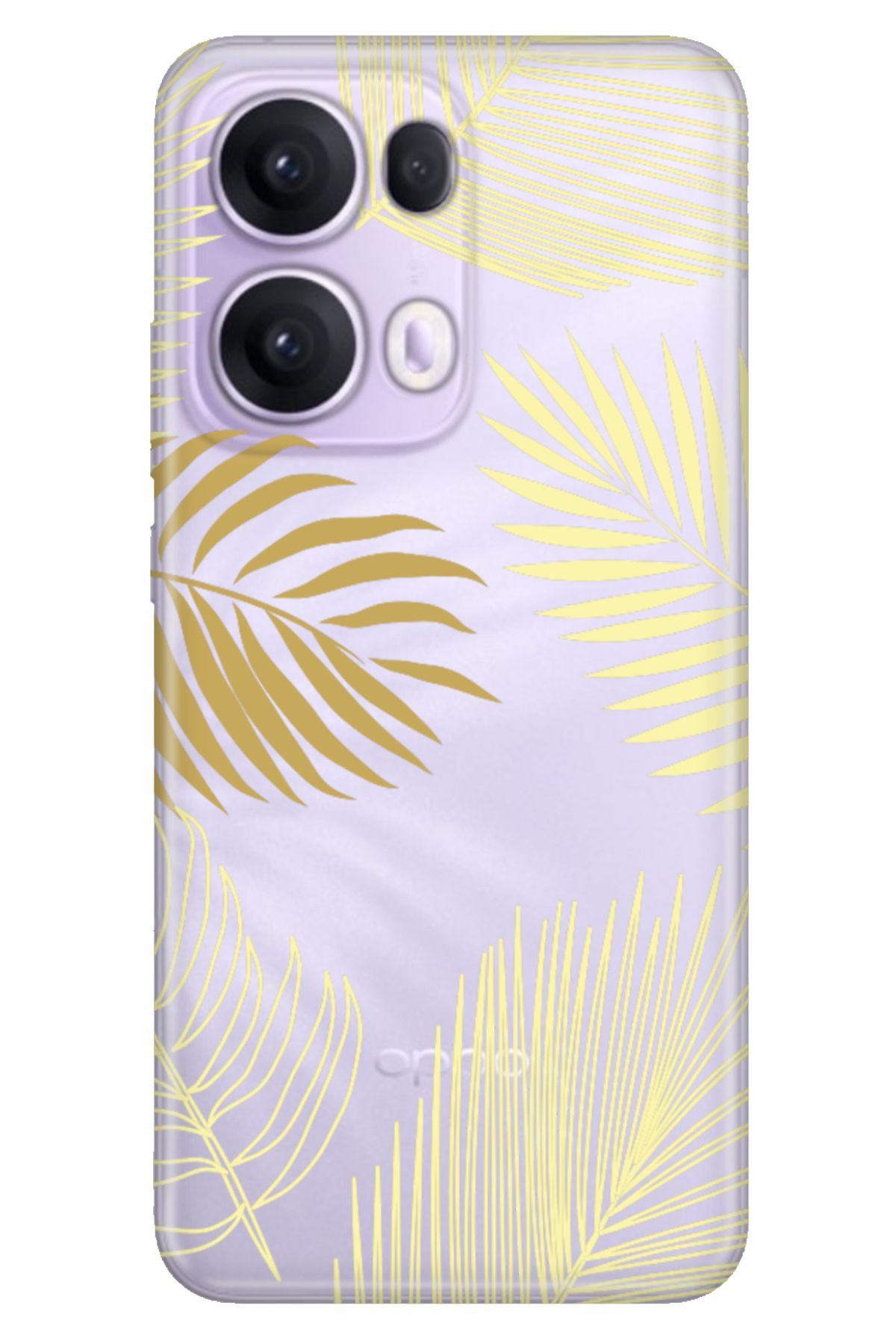 OPPO Reno 13 Pro Kılıf Oppo Dekoratif Silikon Baskılı Kapak Zeus Yaprak