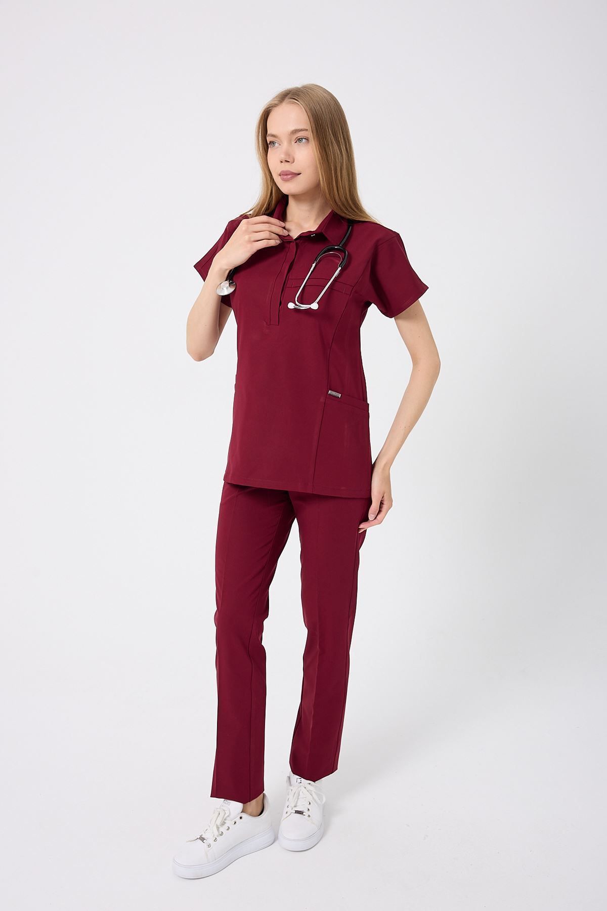 Onur Forma Scrubs Planet Kadın Takım - Bordo
