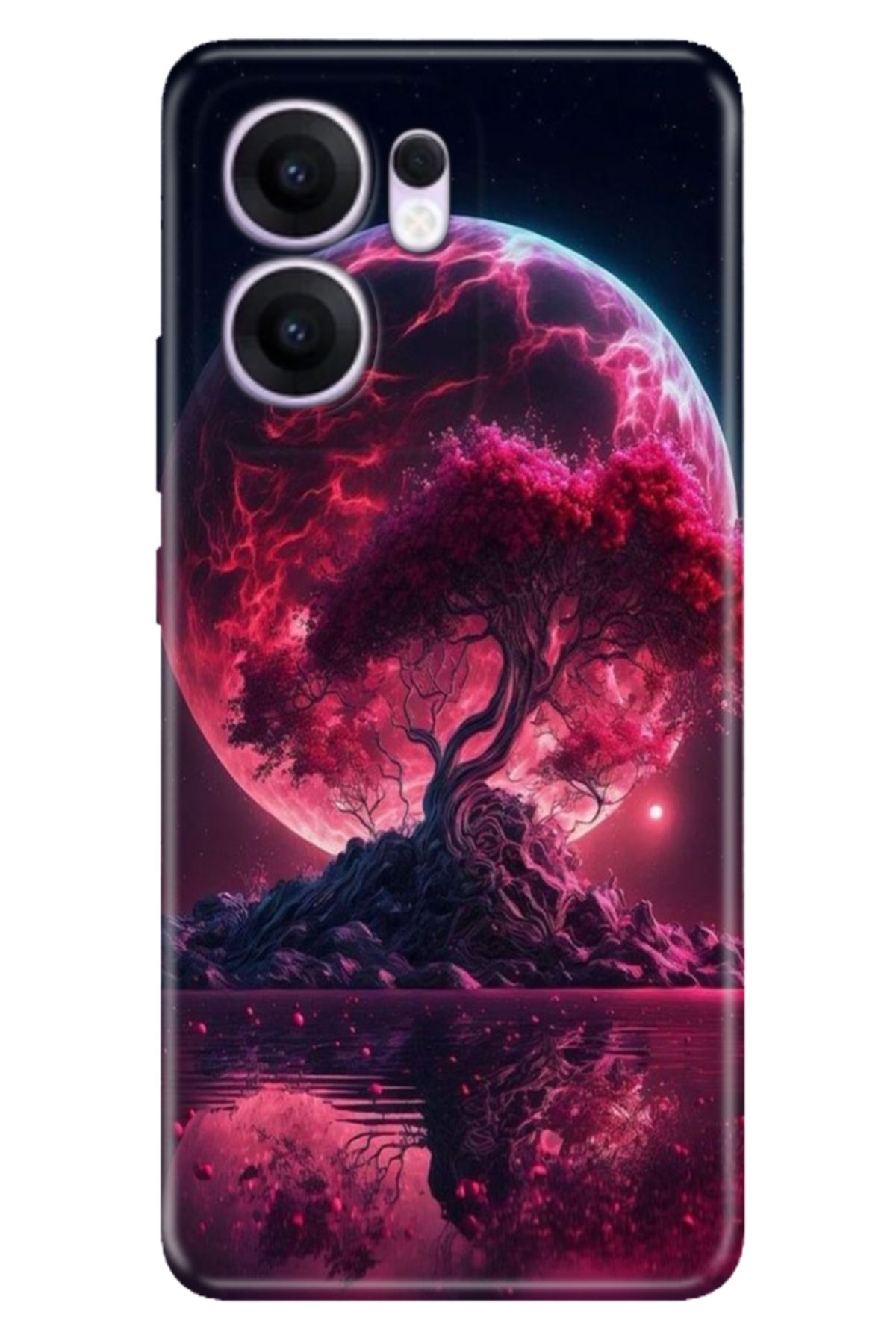 OPPO Reno 13F 5G Kılıf Tema Art Desenli Baskılı Silikon Red World