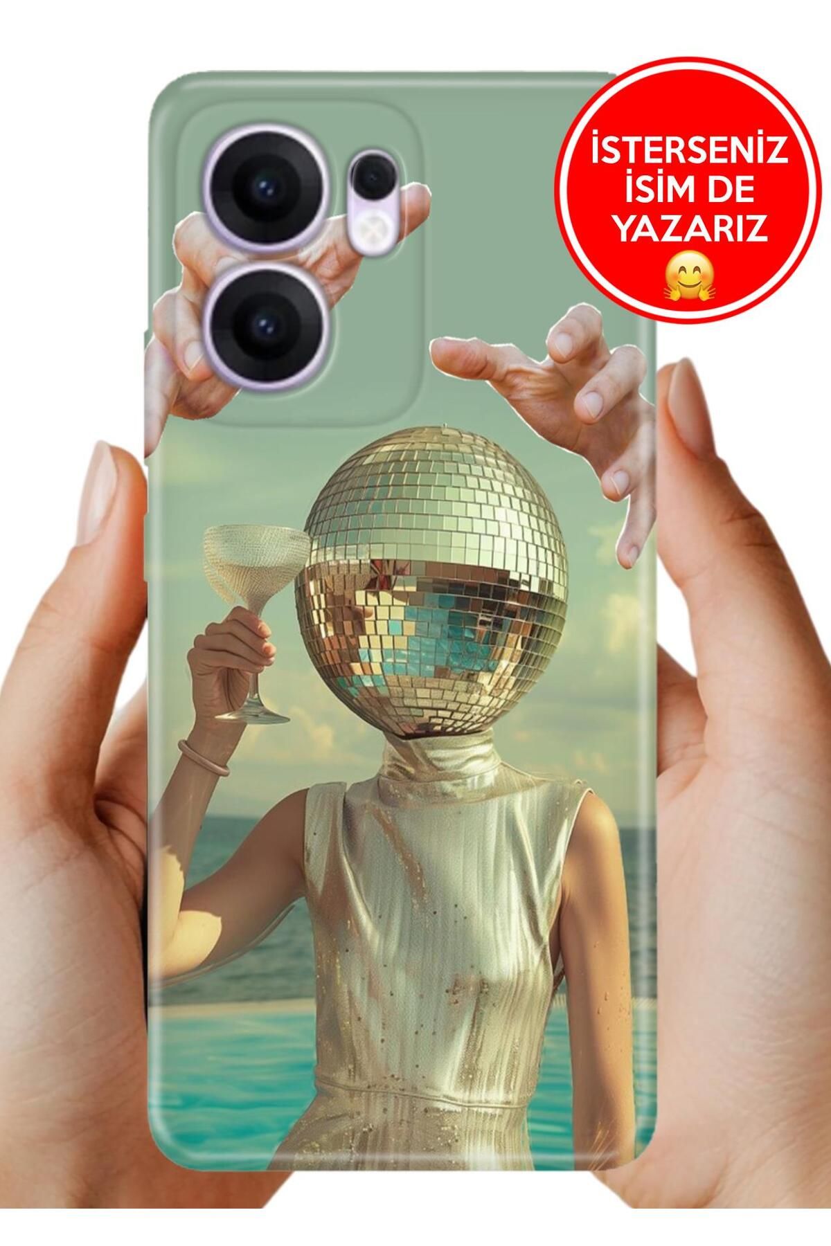 OPPO Reno 13F 5g Kılıf Oppo Reno 13F Ergonomik Resimli Desenli Silikon Disco Disco