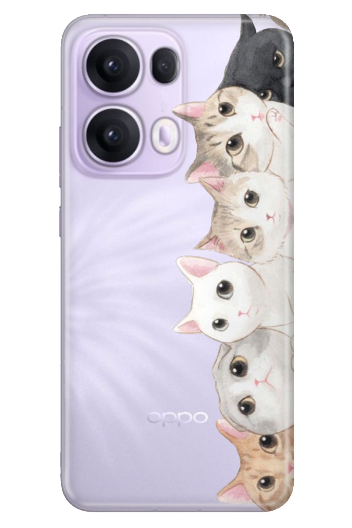 OPPO Reno 13 Pro Kılıf Oppo Renkli Silikon Baskılı TPU Pisi Pisi Kedi