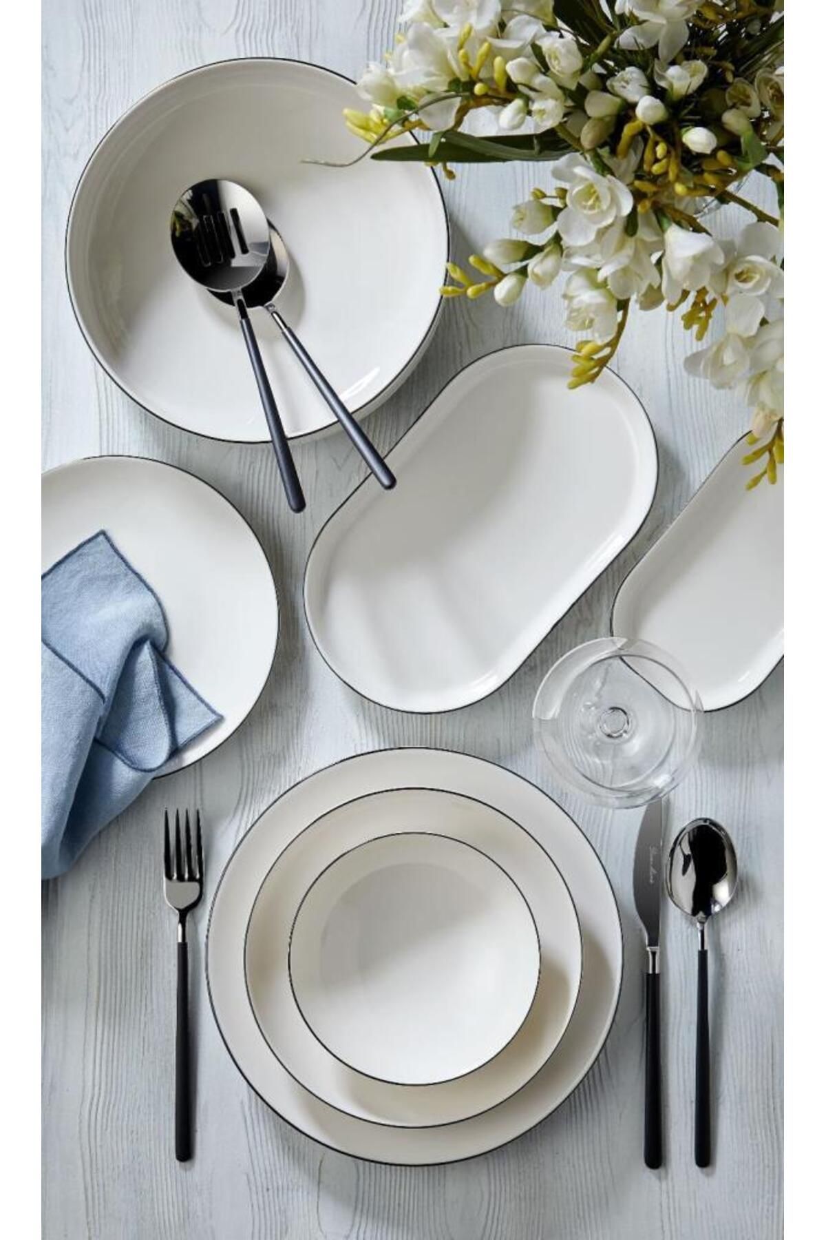 Dame Marie ELEGANT SİYAH 6 KİŞİLİK 27 PARÇA YEMEK TAKIMI