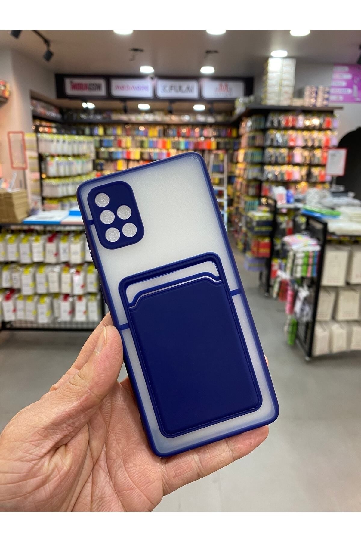 GRABONO Samsung Galaxy A71 Kılıf Kredi Kartlıklı Silinebilir Arkası Mat Silikon Kenar Renkli