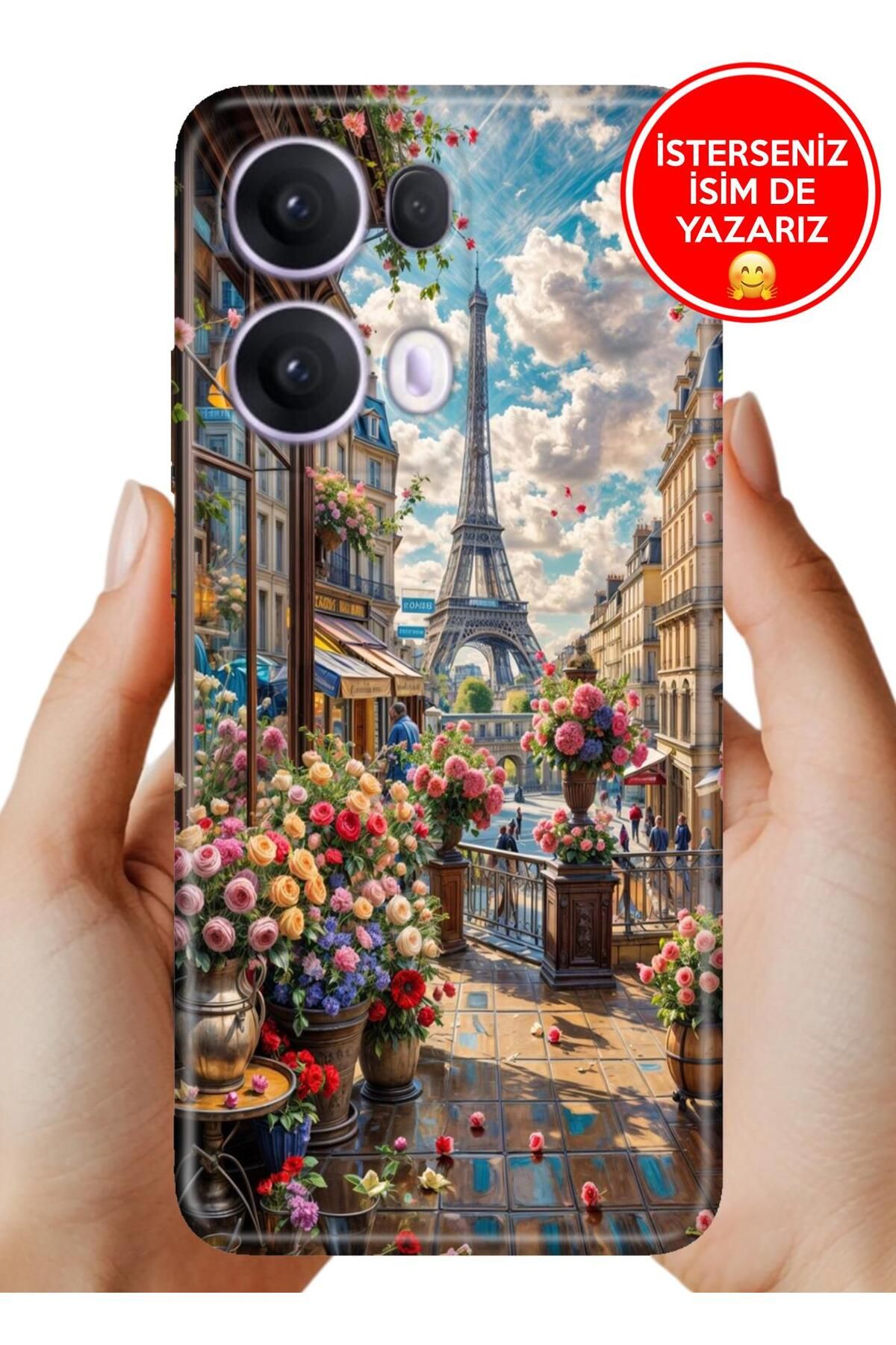 OPPO Reno 13 Pro Kılıf Oppo Reno 13 Pro A Kalite Baskılı Art Silikon Baharda Paris