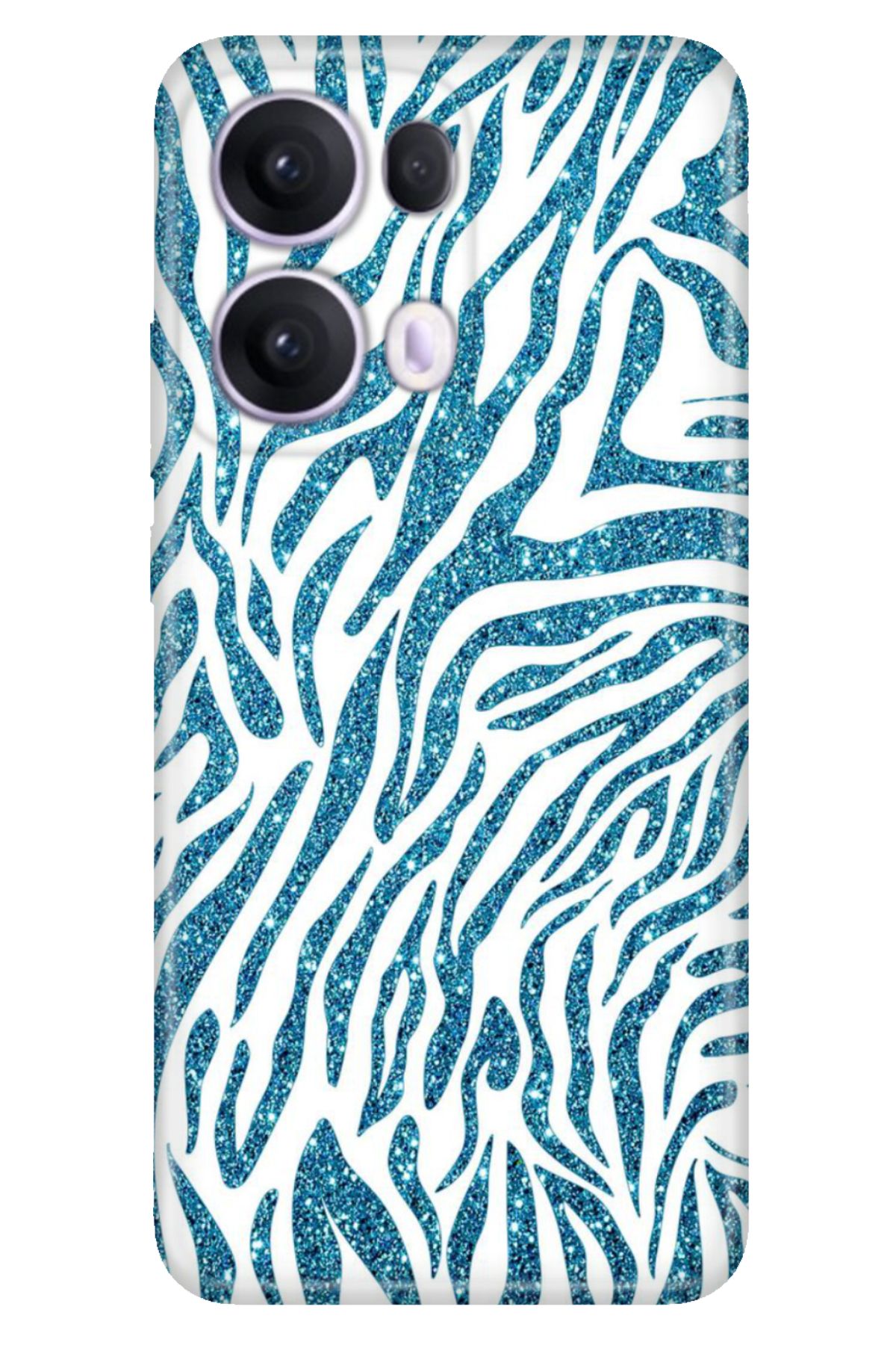 OPPO Reno 13 Pro Kılıf Oppo Dekoratif Silikon Baskılı Kapak Parıldayan Zebra