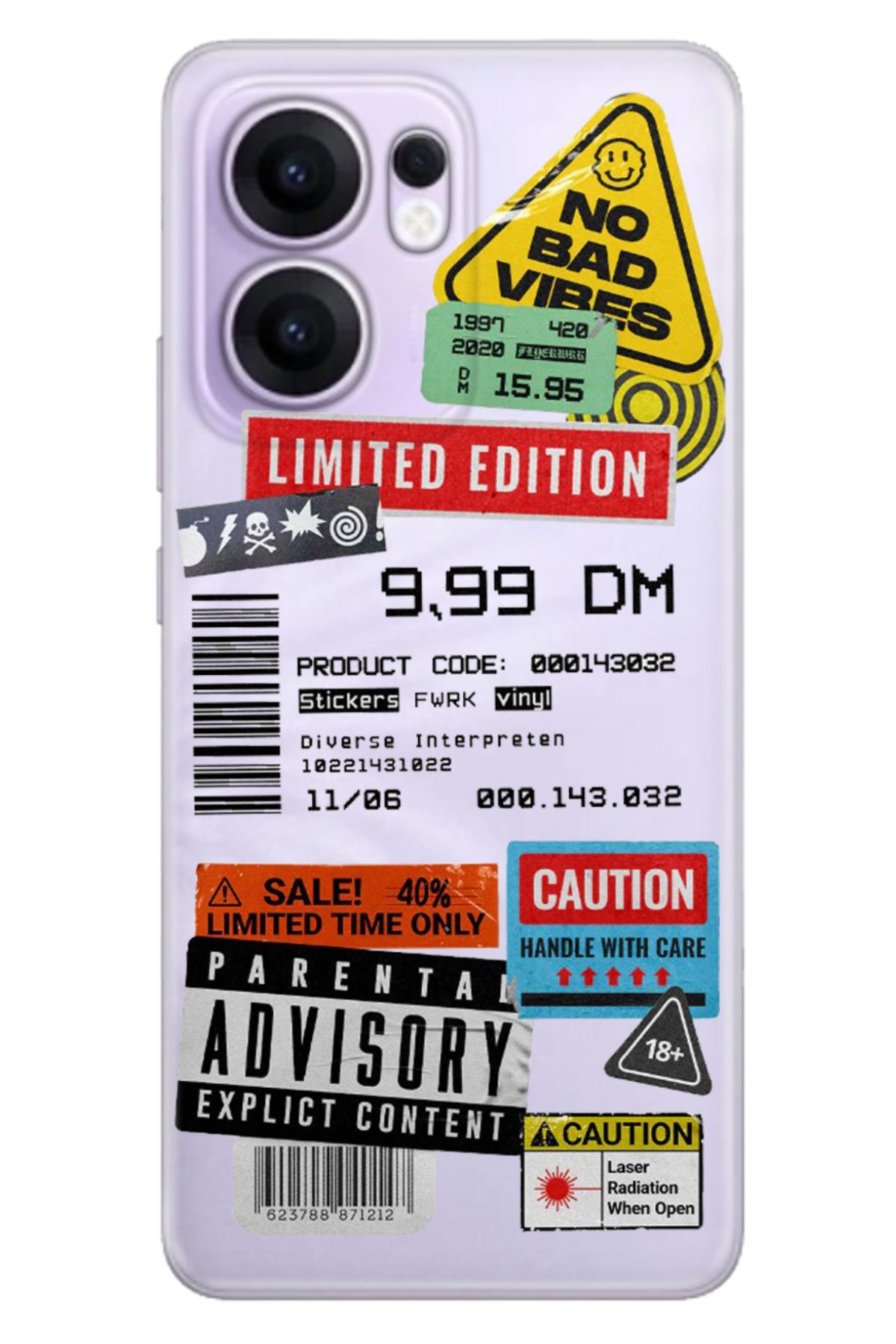 OPPO Reno 13F 5G Kılıf Renkli Silikon Baskılı TPU Mix Sticker