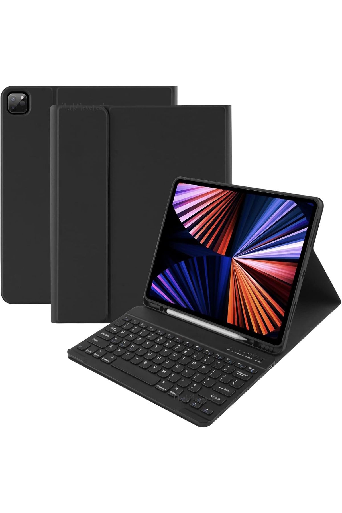 Store İpad Pro 3.4.5.6. Nesil 12.9 inç Uyumlu Klavyeli Kılıf Kalem Bölmeli Bluetooth Kablosuz Klavye 2022