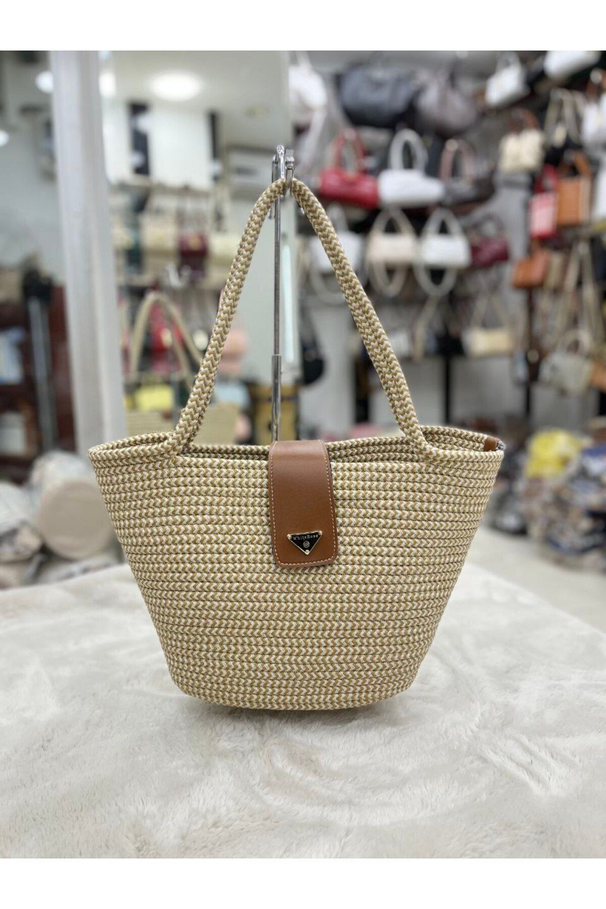 bynarincollection Günlük hasır model kol ve omuz çantası