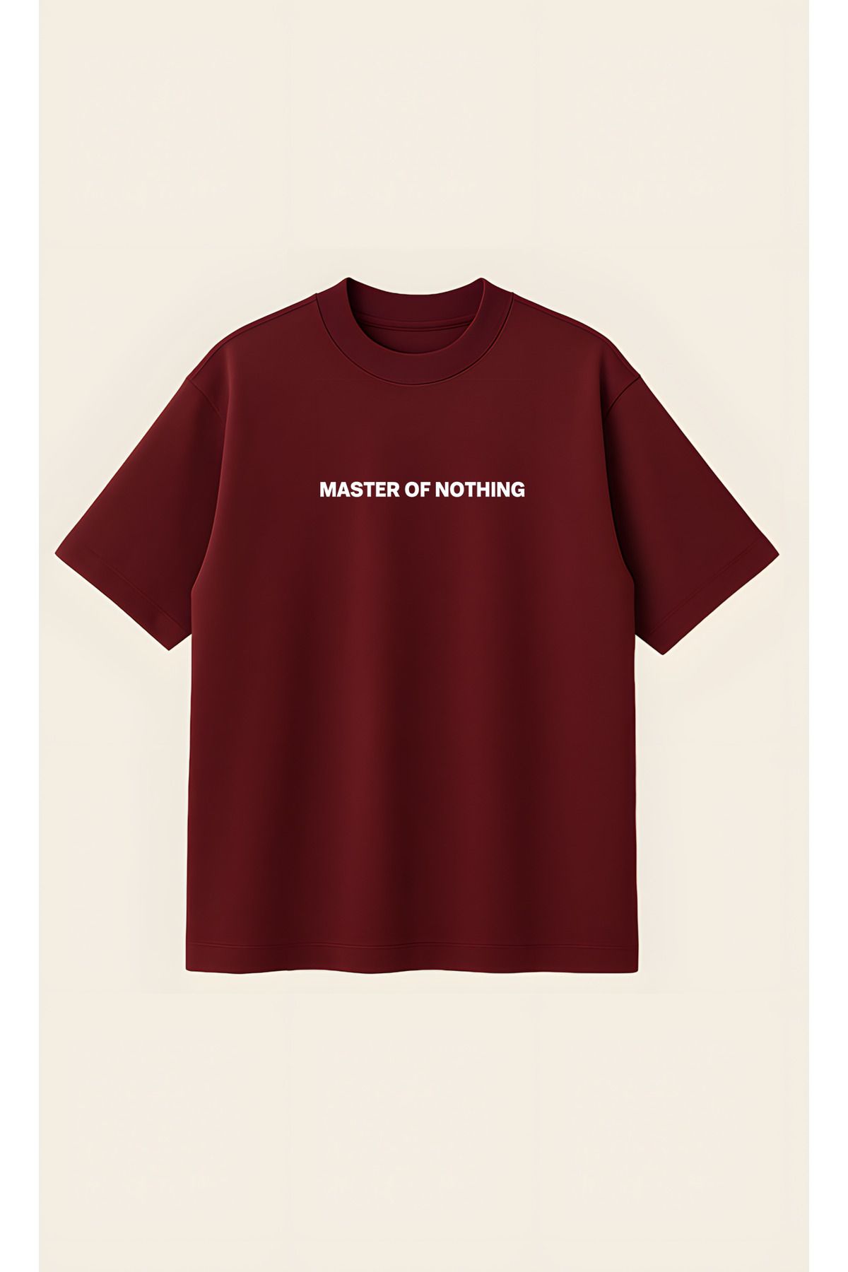 Moon Dancer Master of nothing Unisex %100 Organik Pamuklu Kalın Dokulu Oversize Bisiklet Yakalı T-shirt