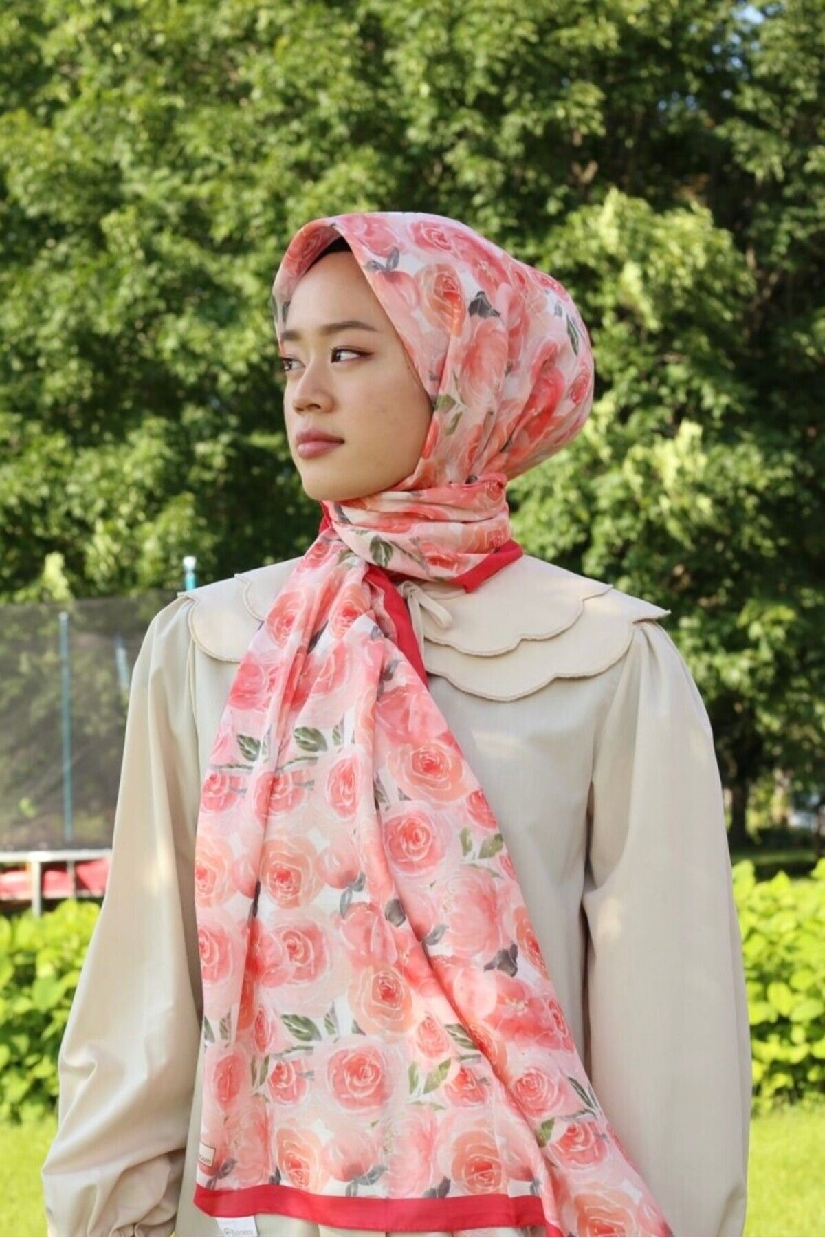başörtü dükkanı Rose Desen Şal