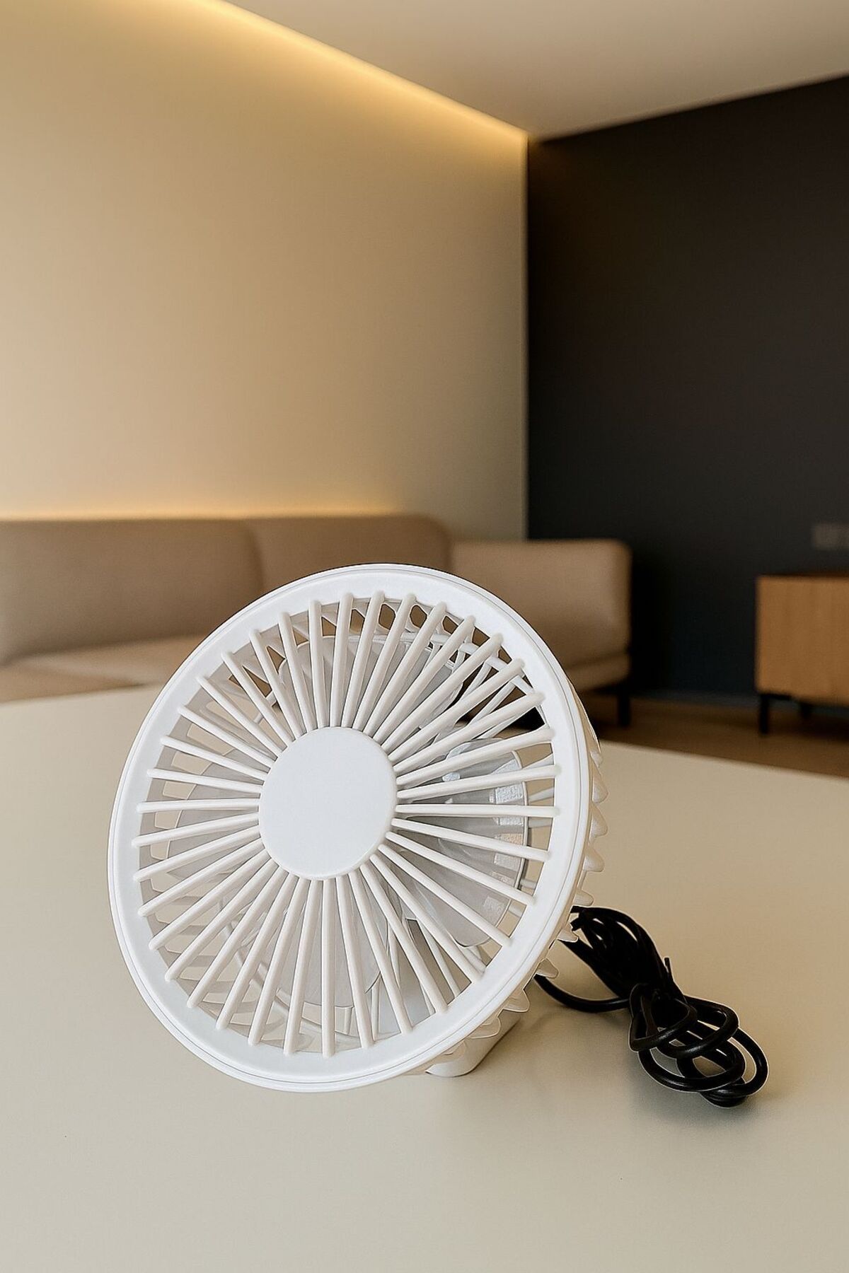 ESTRON Beyaz Masaüstü 3 Kademeli Usb Girişli Serinletici Mini Vantilatör Fan