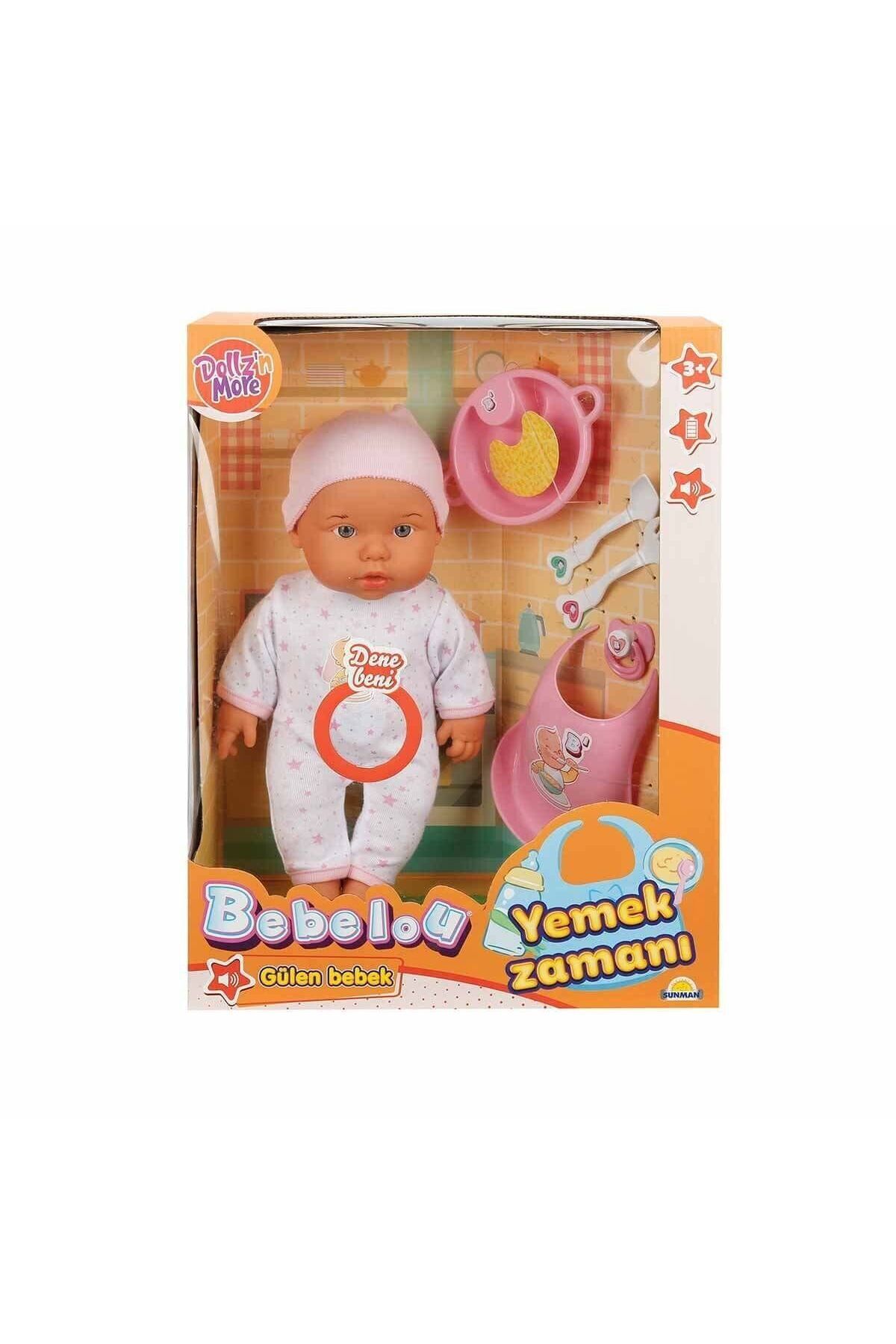 Aymir Ticaret 030021 Sunman, Bebelou Yemek Zamanı Sesli Bebek Seti 35 cm / +3 yaş