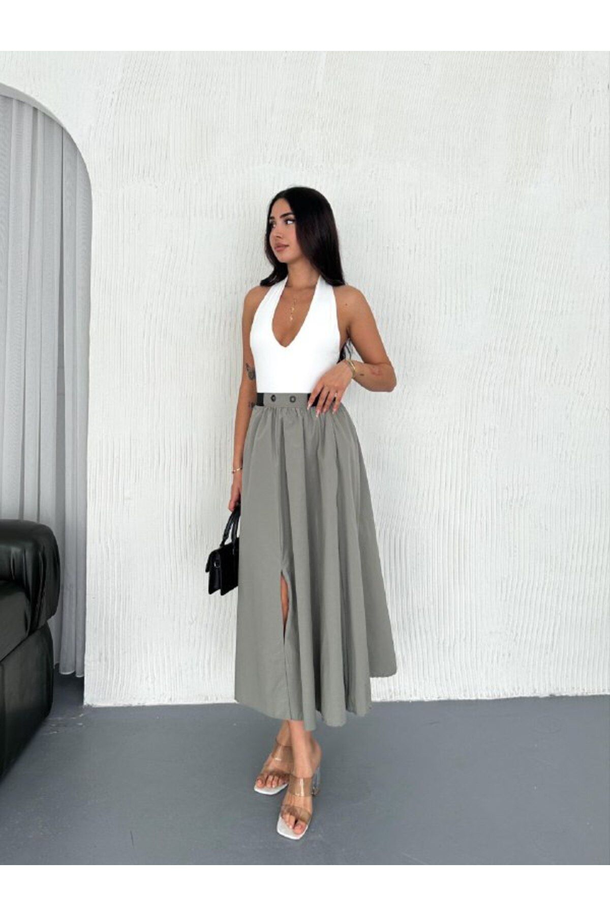 Elegant Kuş Gözlü Papırtaç Etek