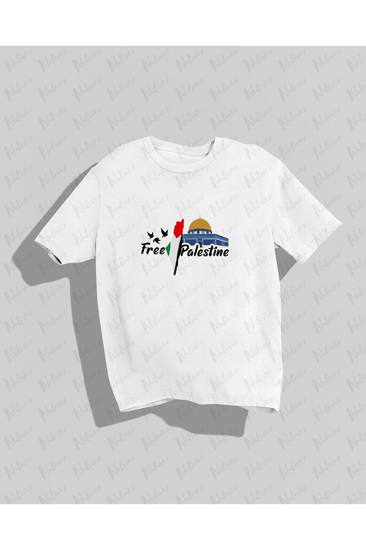 Nulivez Filistin Tasarımı Baskılı Yüksek Kalite Kompakt Unisex Oversize T-Shirt