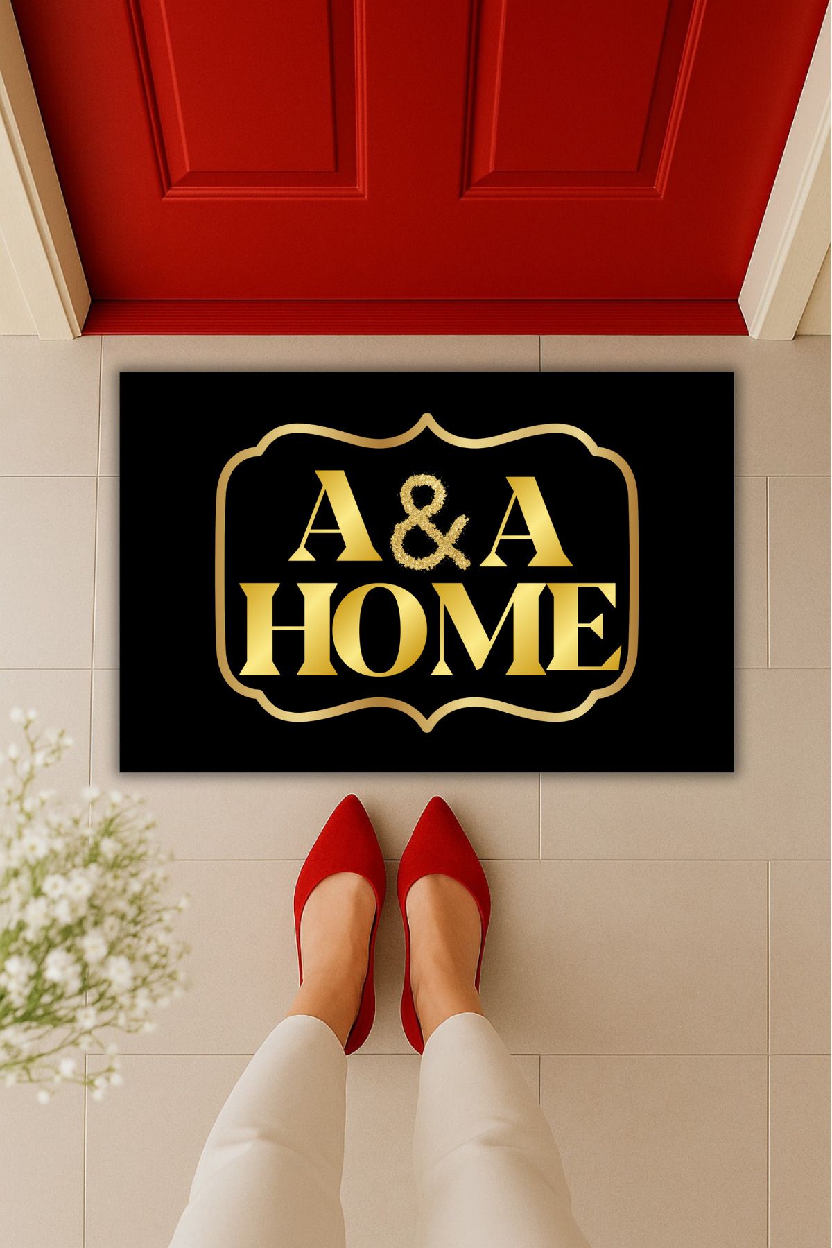Dormot Home Yüksek Kaliteli Dijital Baskı Sade Ve Şık Çerçeveli Kapı Önü Paspası