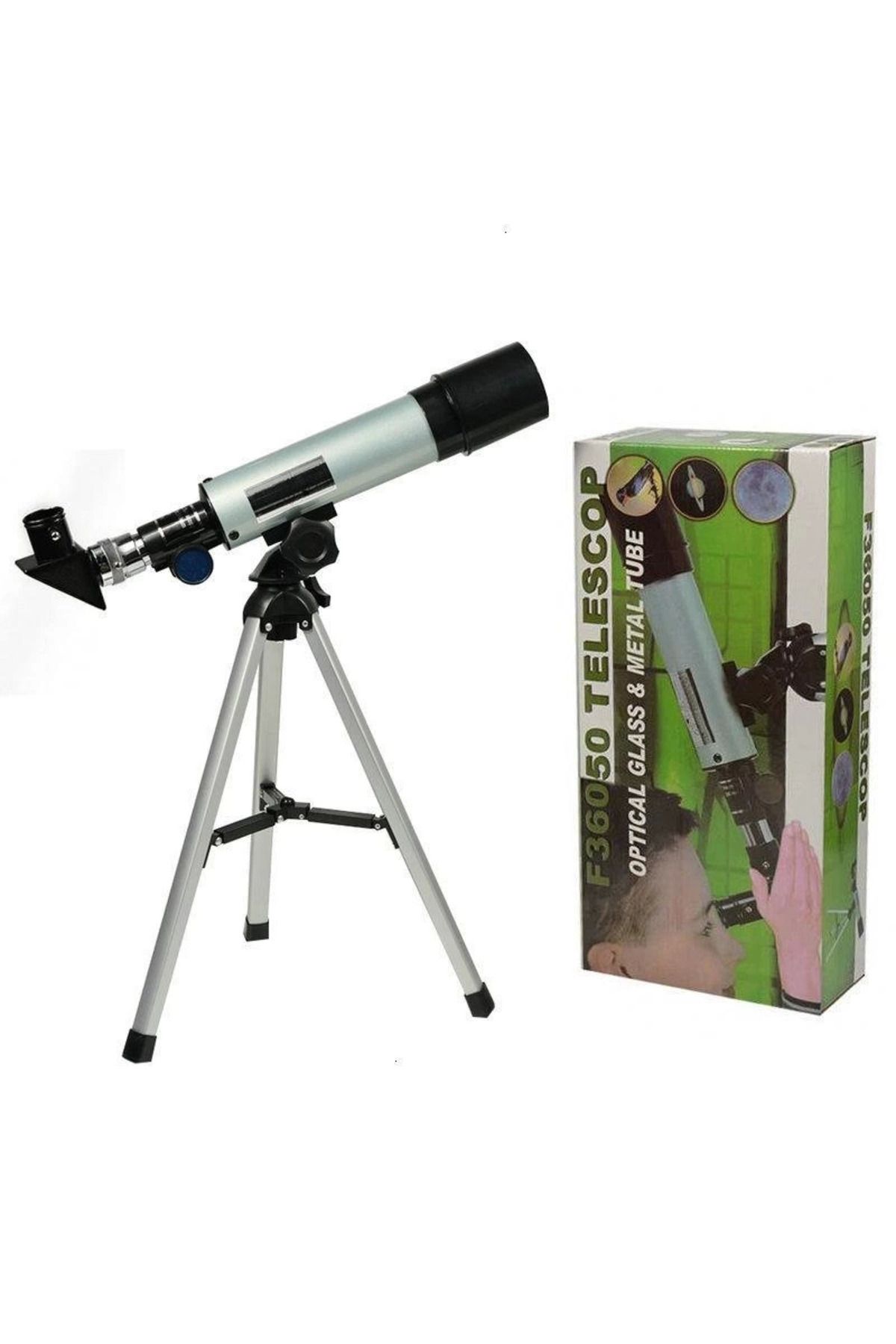 MELFSHOP 50x360 Mini Teleskop Kara Uzay Teleskobu Aliminyum Gövde Tripodlu