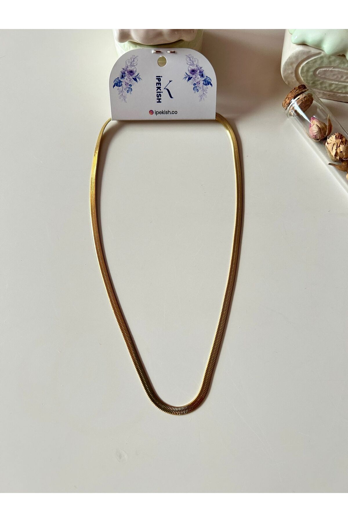 Cheecky Chic İpekish | 45 cm, Gold, Paslanmaz Çelik, İtalyan Zincir Kolye | Zarif, Sağlam, Modern