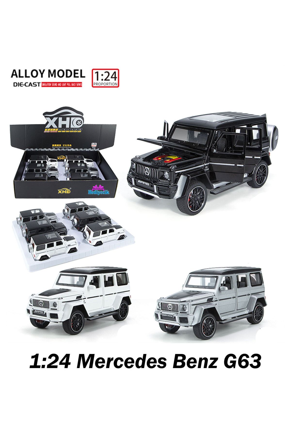 hediyecik 1:24 Mercedes Benz G63 Diecast Koleksiyon Metal Model Araba