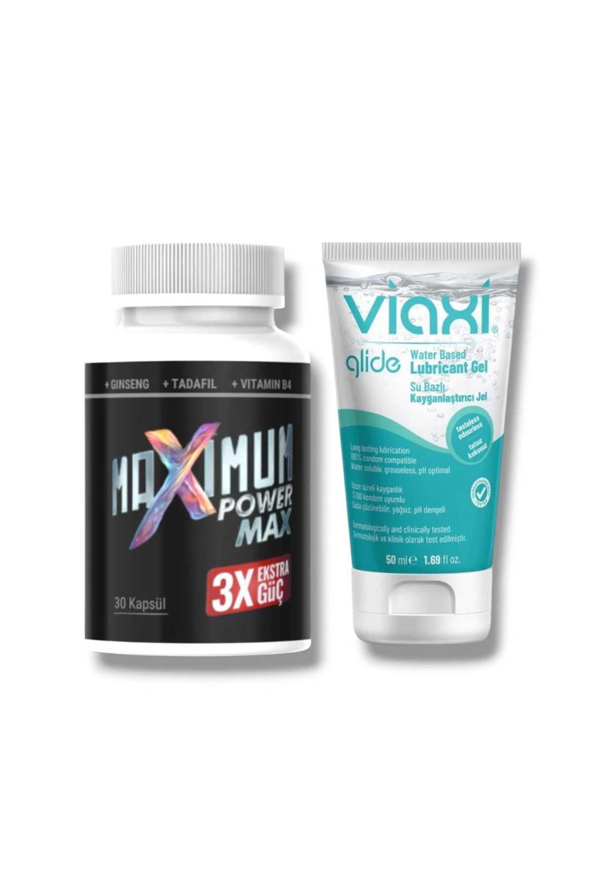 Strong Bull Store Maximum Power Max Erkekler İçin Takviye Edici 30'lu + Viaxi Glide Su Bazlı Kayganlaştırıcı Jel 50 ml