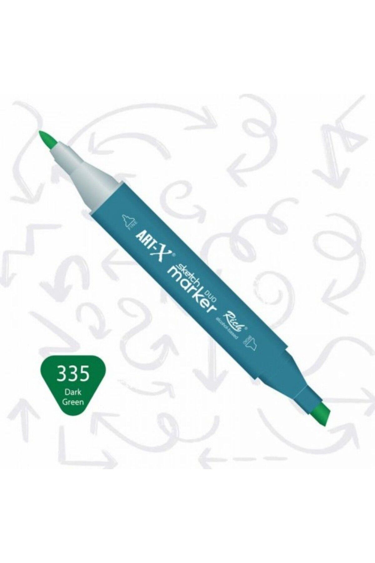 Art Tone ART-X Çift Uçlu Sketch Alkol Bazlı Marker Kalem 335 Dark Green