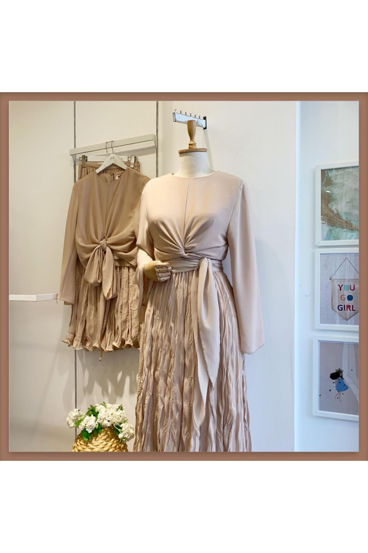 Faya Boutique Bej Şifon Cote Takım