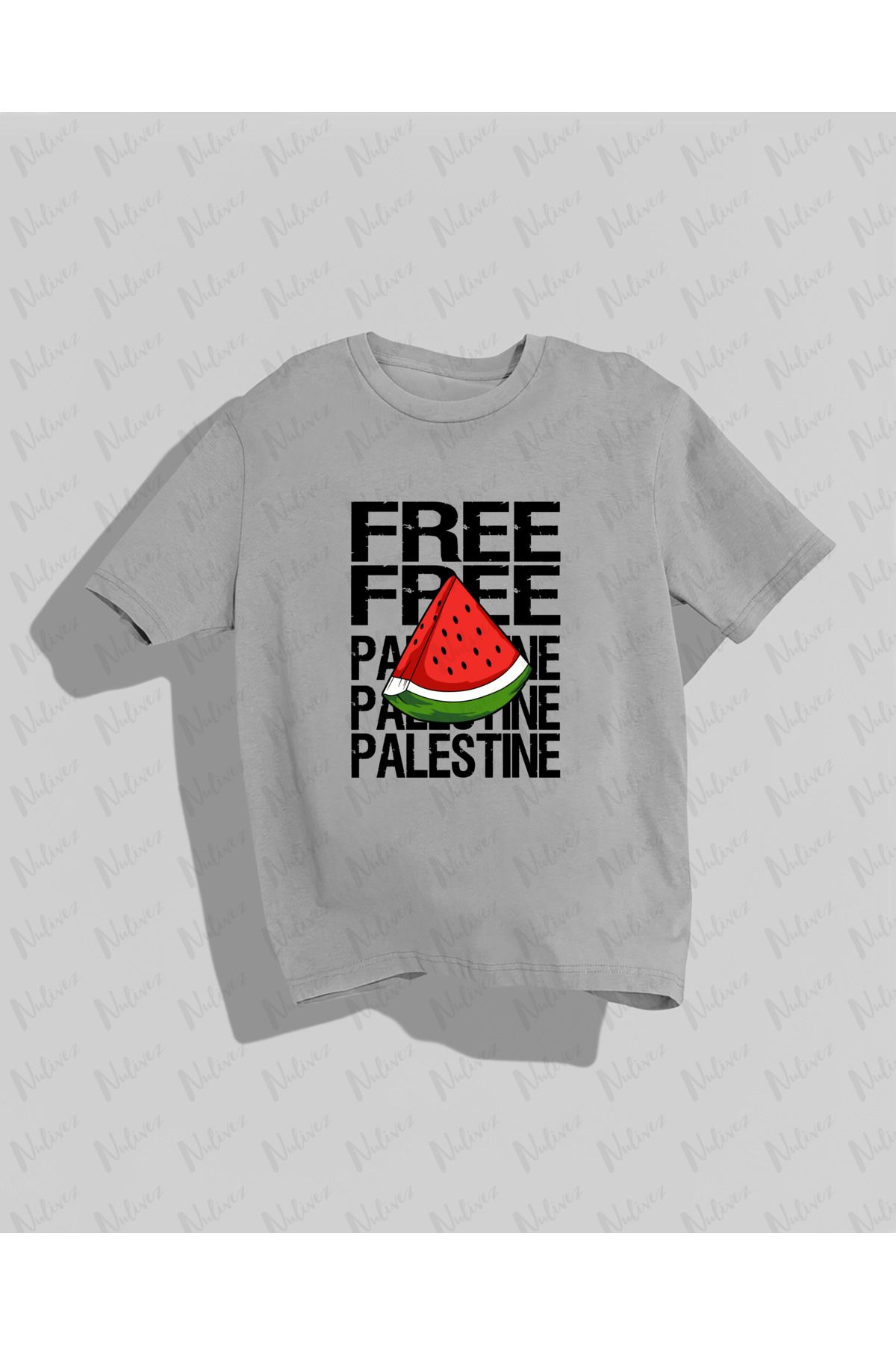 Nulivez Free Palestine Baskılı Yüksek Kalite Kompakt Unisex Oversize T-Shirt
