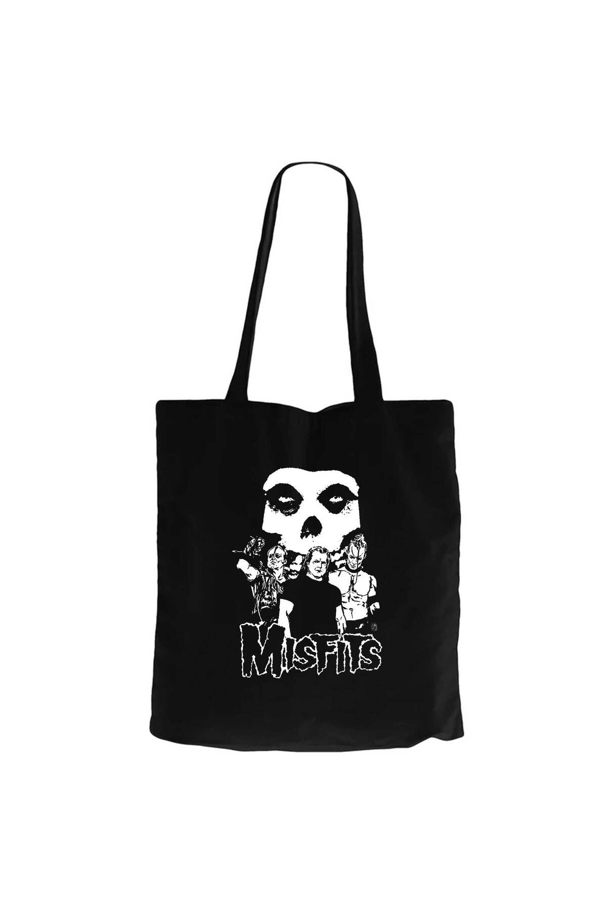 Z zepplin Misfits Grup Logo Siyah Kanvas Bez Çanta
