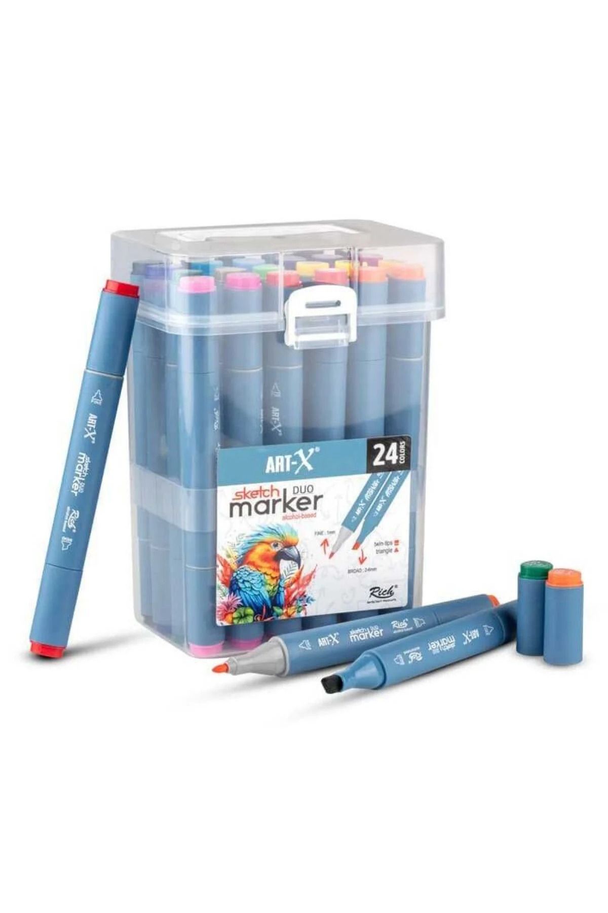 Art Tone ART-X Çift Uçlu Sketch Alkol Bazlı Marker Kalem Seti 24'lü