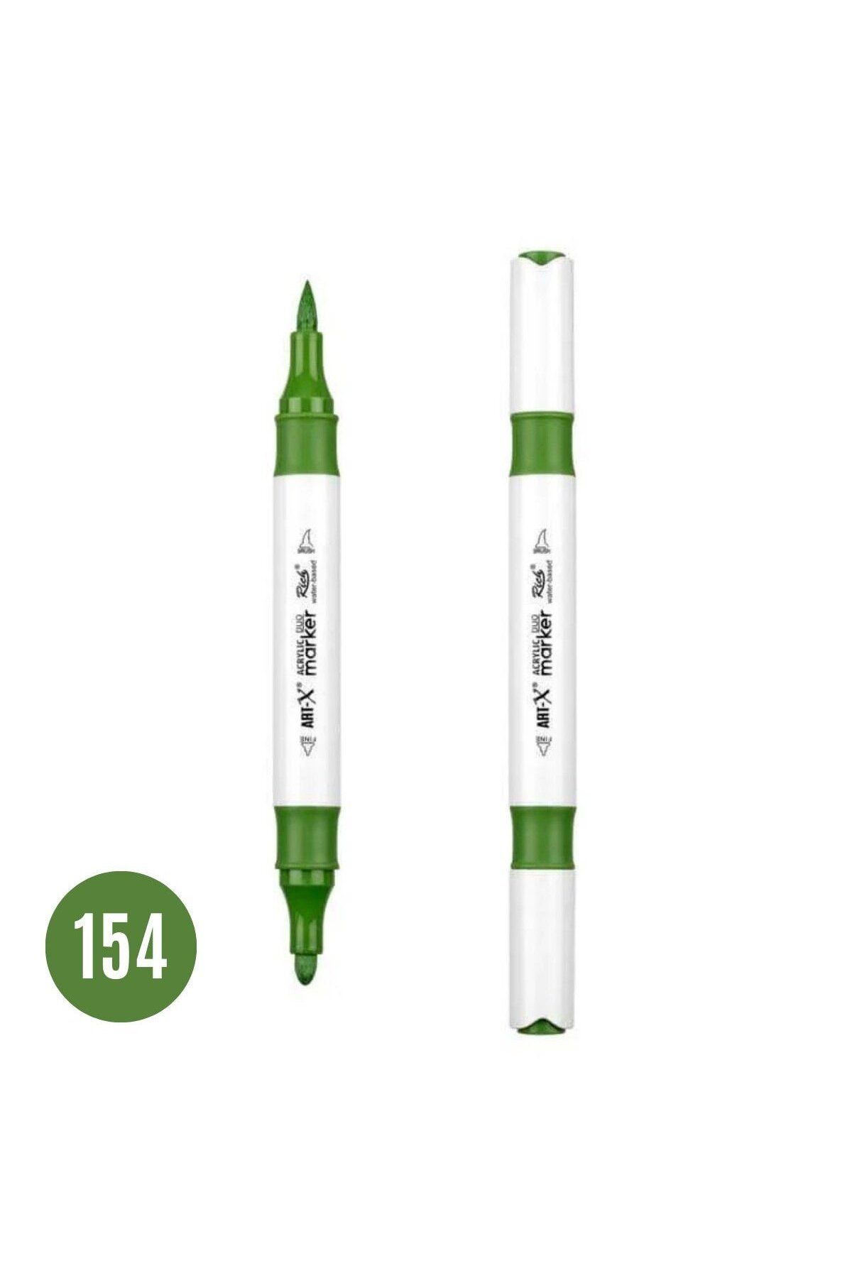 Art Tone ART-X Çift Fırça Uçlu Akrilik Bazlı Marker Kalem 154 Yaprak Yeşili