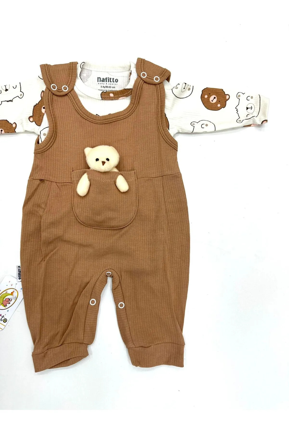 NAFİTTO Oyuncak Ayılı Bebek Tulum - Zıbın ve Tulum – 3-6-9 Ay Bebek Giyim fotoğrafı 7 (önizleme)