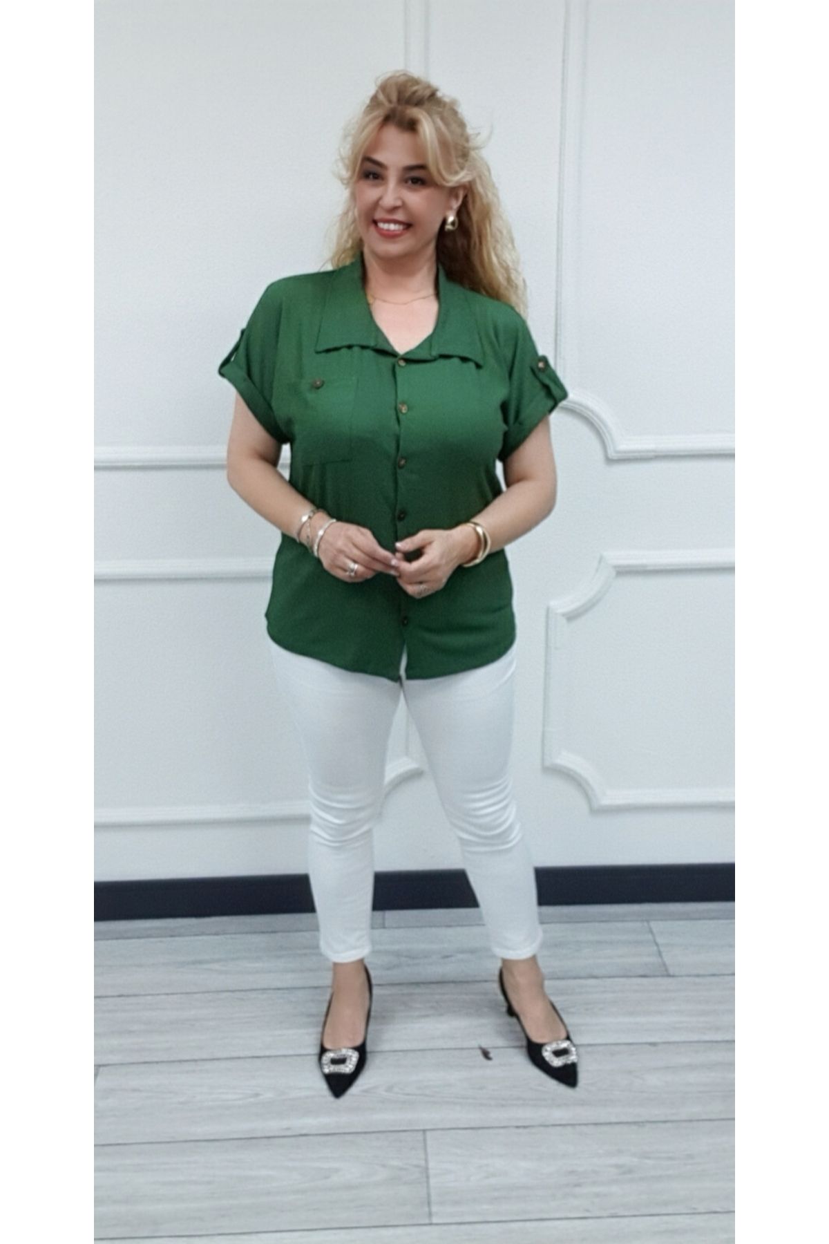 Esina Kadın Bürümcük Kumaş Gömlek
