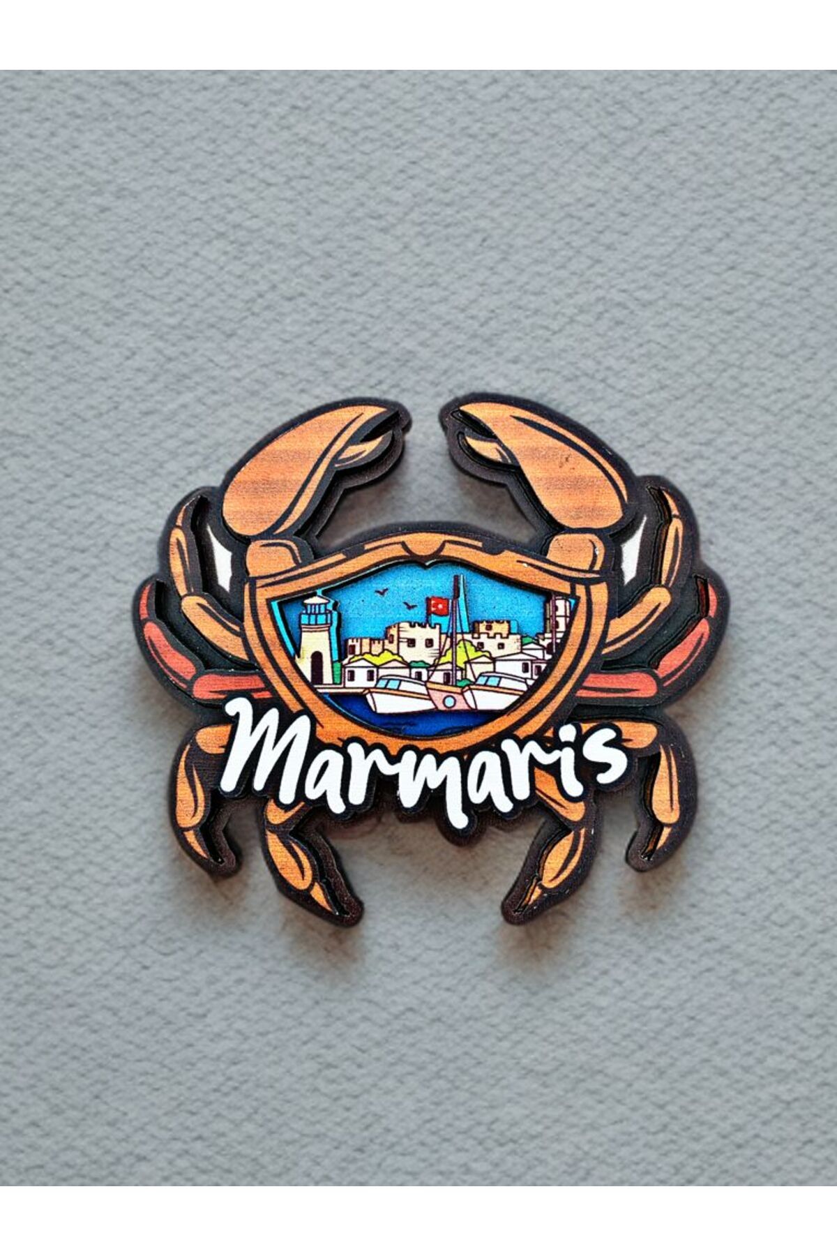 Home Ahşap 3 Boyutlu Buzdolabı Magneti, Marmaris Temalı Magnet