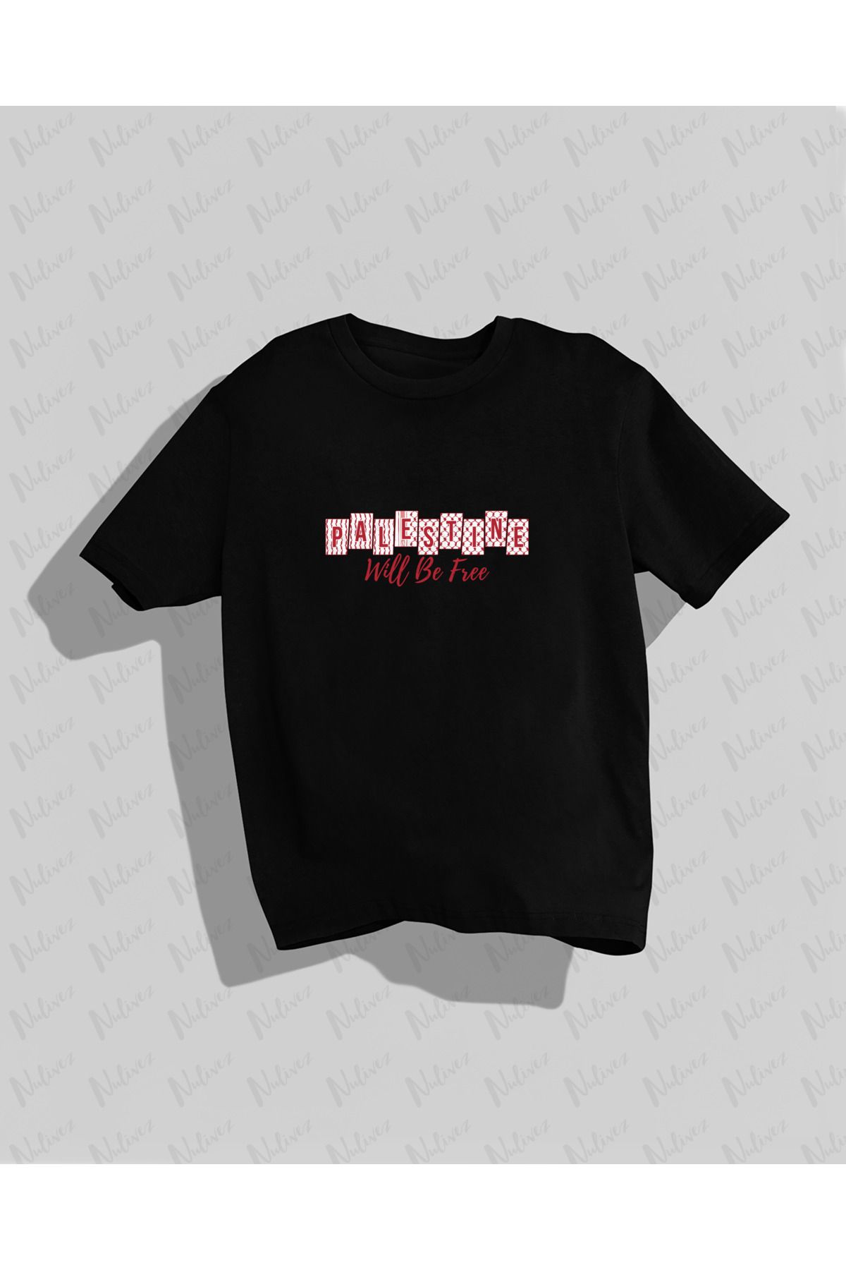 Nulivez Filistin Tasarımı Baskılı Yüksek Kalite Kompakt Unisex Oversize T-Shirt