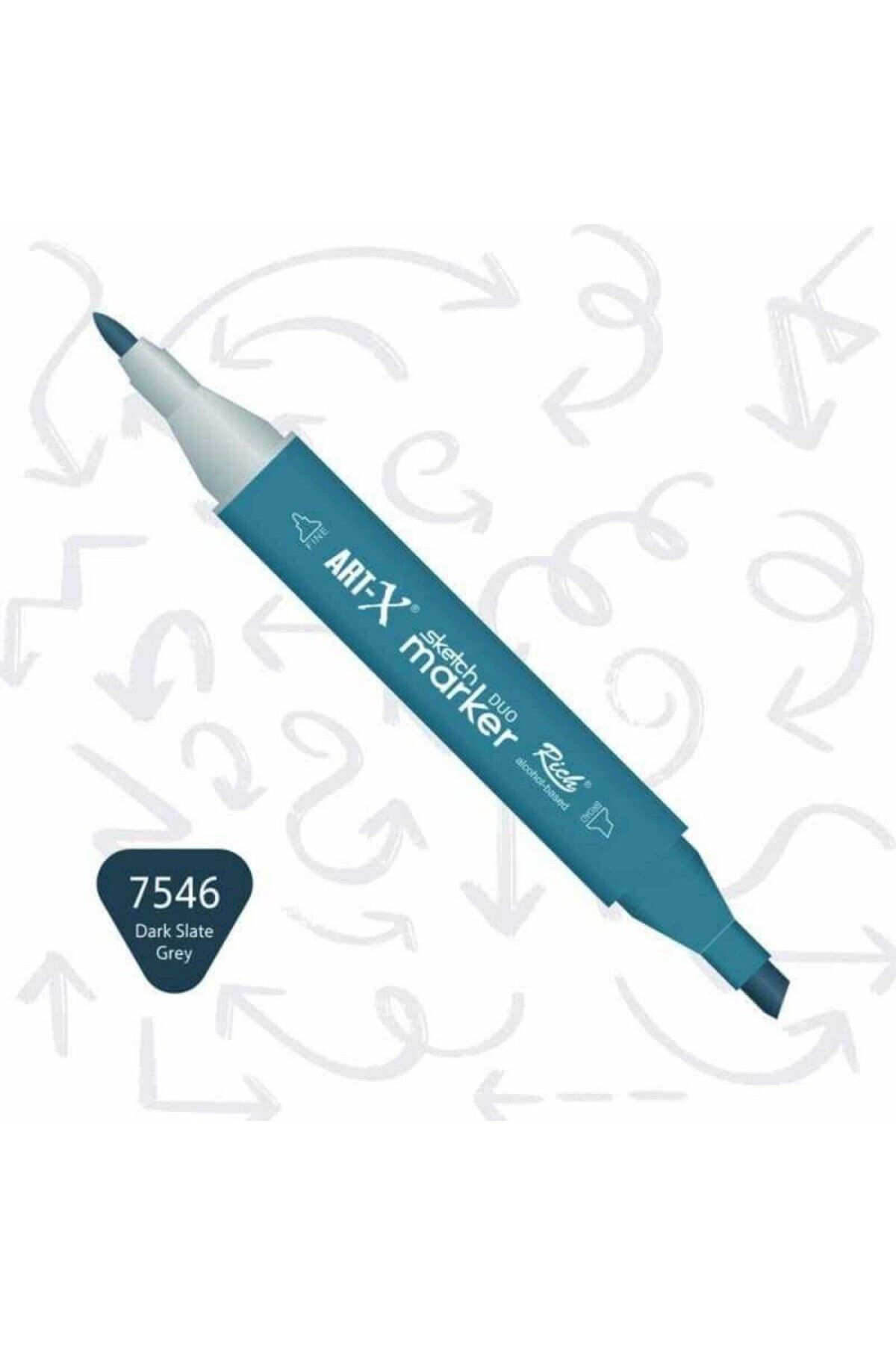 Art Tone ART-X Çift Uçlu Sketch Alkol Bazlı Marker Kalem 7546 Dark Slate Grey