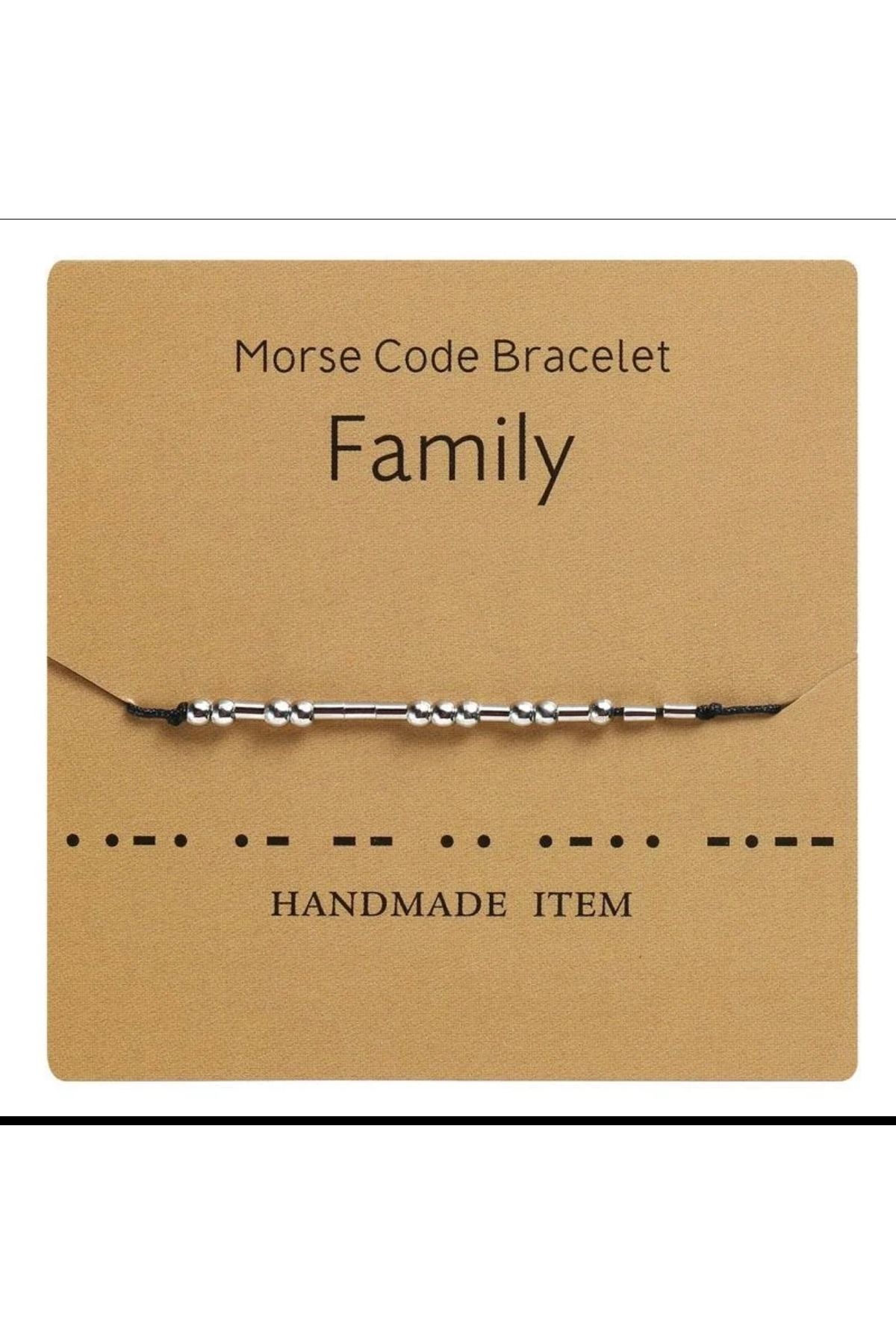 Mojo Jewellery “FAMILY” Yazılı Mors Alfabesi Bileklik – Aile Bağlarını Simgeler