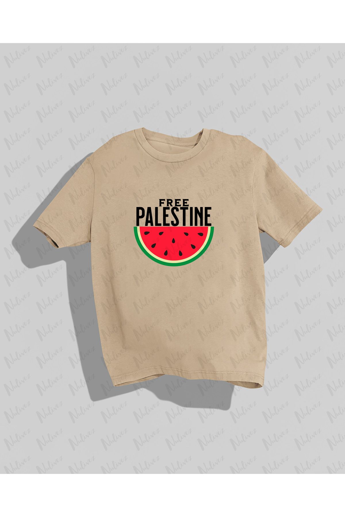 Nulivez Free Palestine Baskılı Yüksek Kalite Kompakt Unisex Oversize T-Shirt