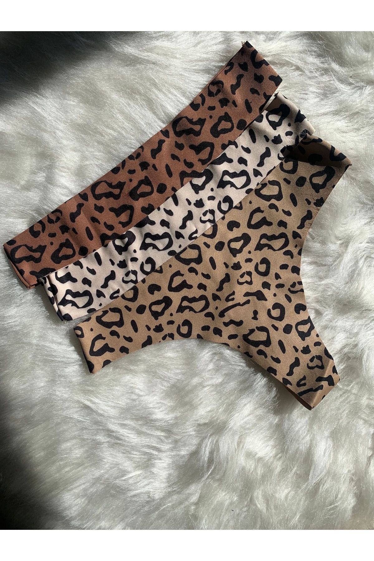 Gizliz Kadın 3’lü Desenli Vahşi Tanga Seti Zebra & Leopar
