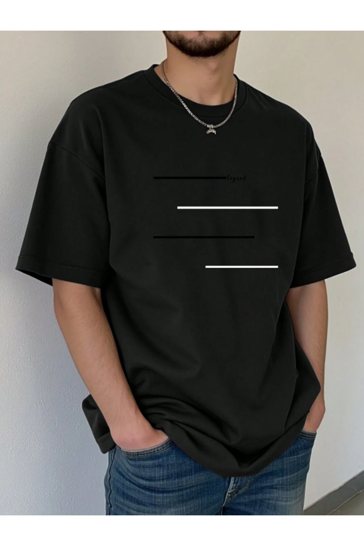 COHERENT Unisex Erkek/Kadın LEGEND Özel Baskılı Oversize Pamuklu T-Shirt