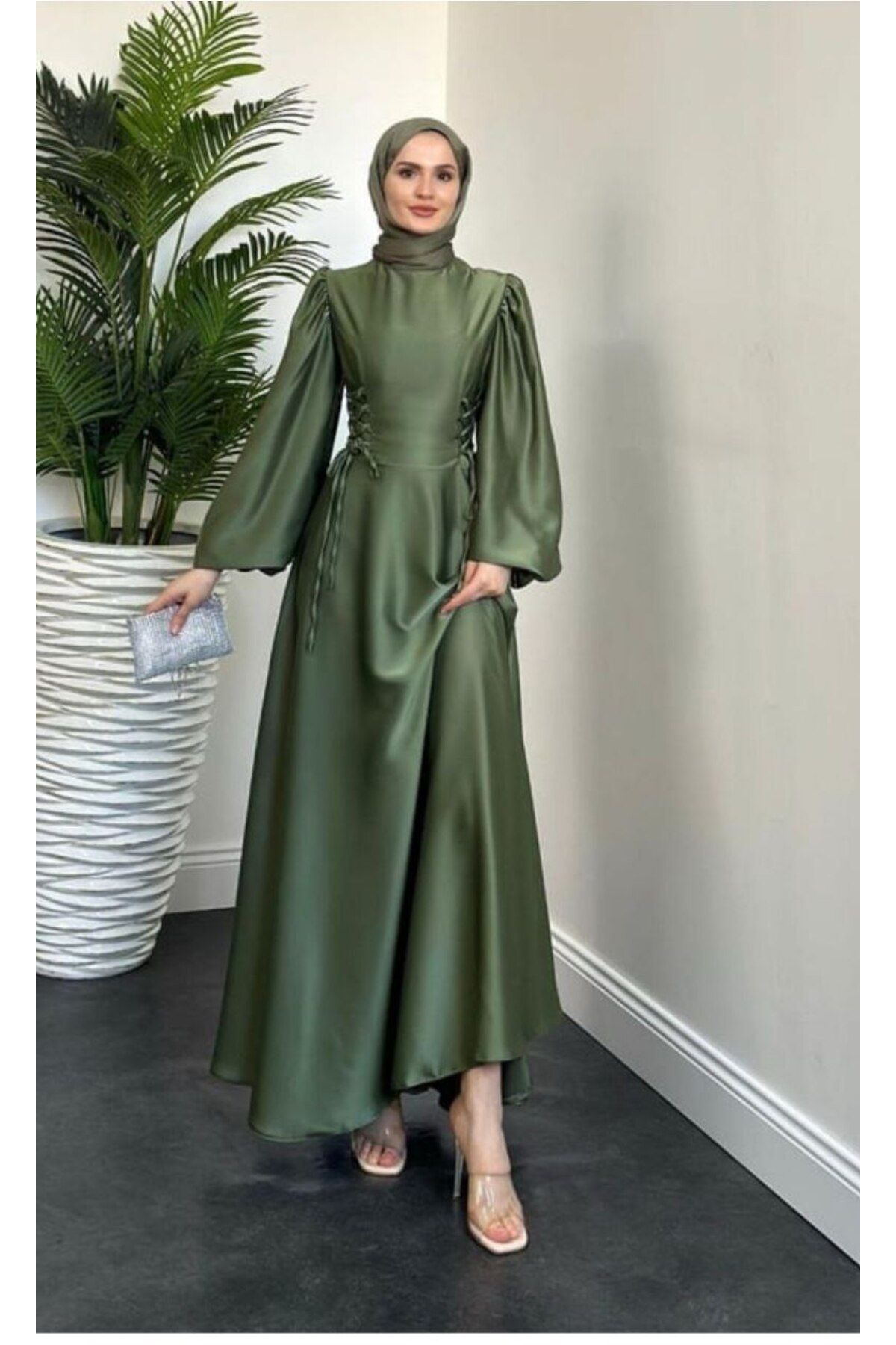 mahira collection İP DETAYLI SATEN ABİYE