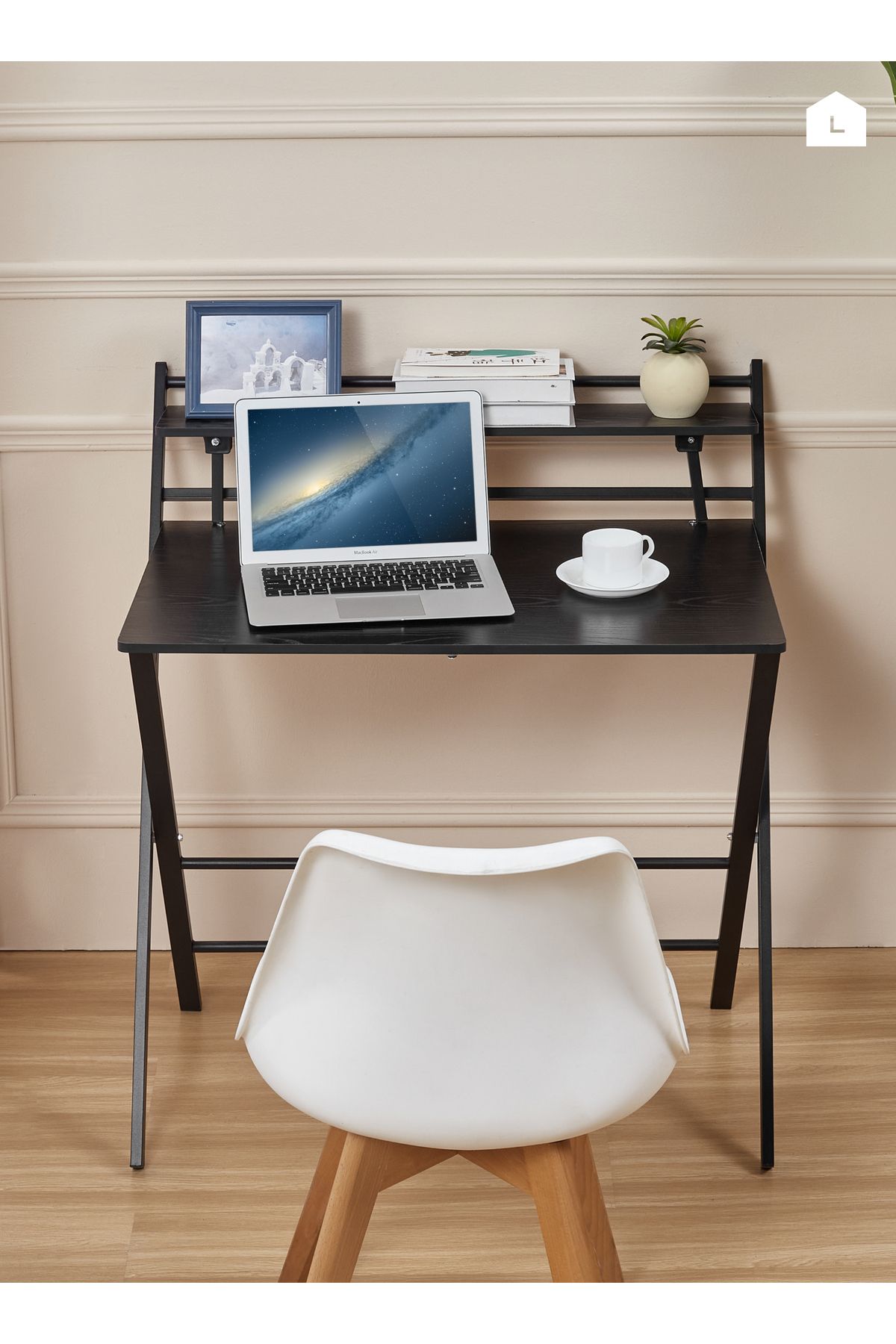Lawazim-Foldable Computer Desk – 115x89x7cm – Writing Table with Monitor Shelf for Home Office 6