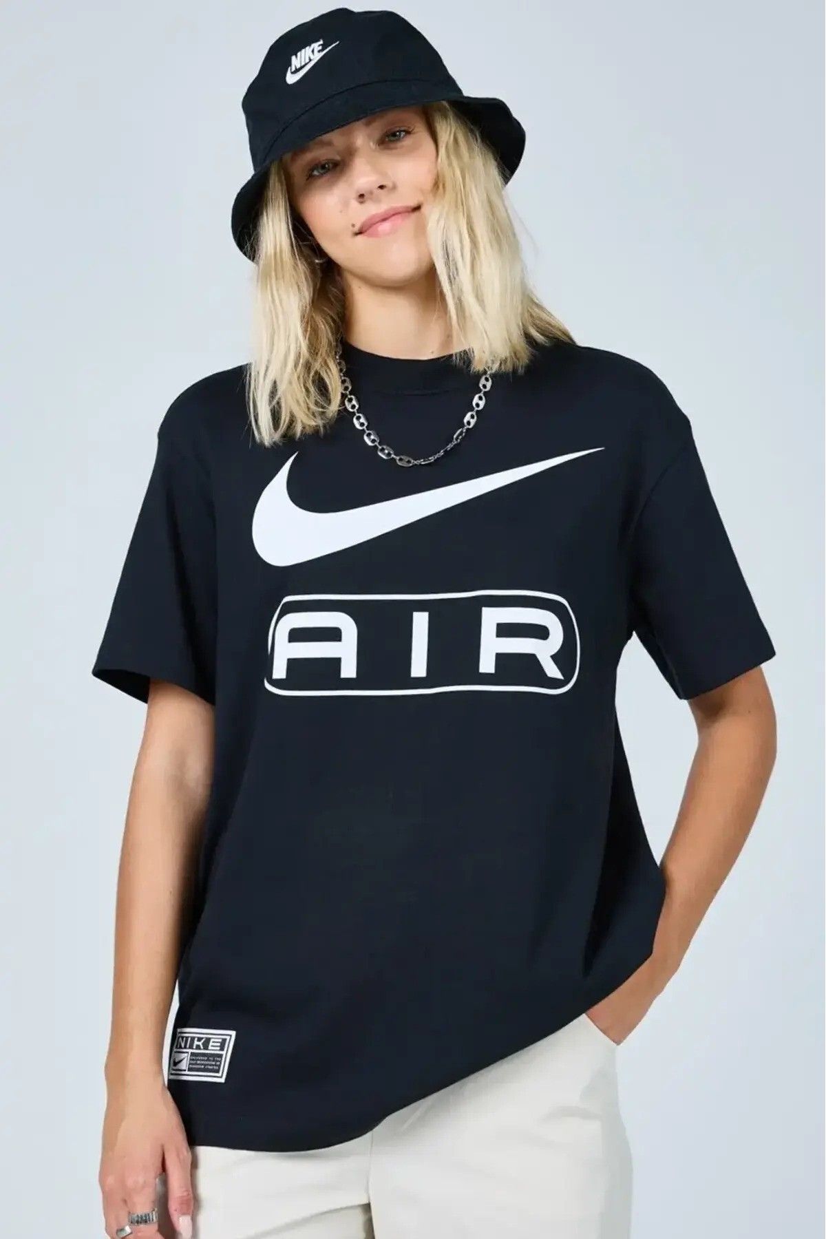 Nike Tee Air Bf Sp24 Kadın Siyah Bol Kesim Tişört