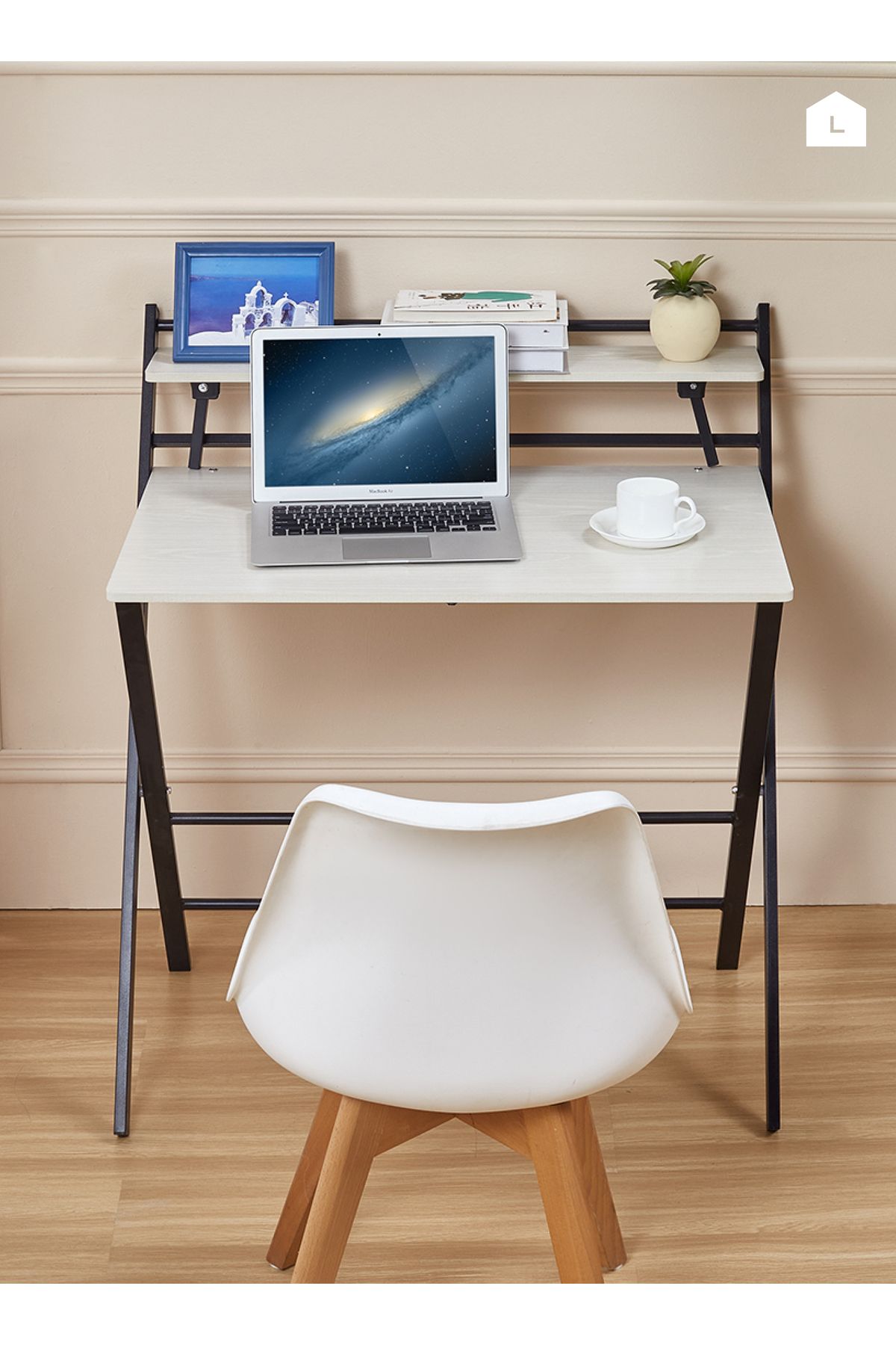 Lawazim-Foldable Computer Desk – 115x89x7cm – Writing Table with Monitor Shelf for Home Office 6